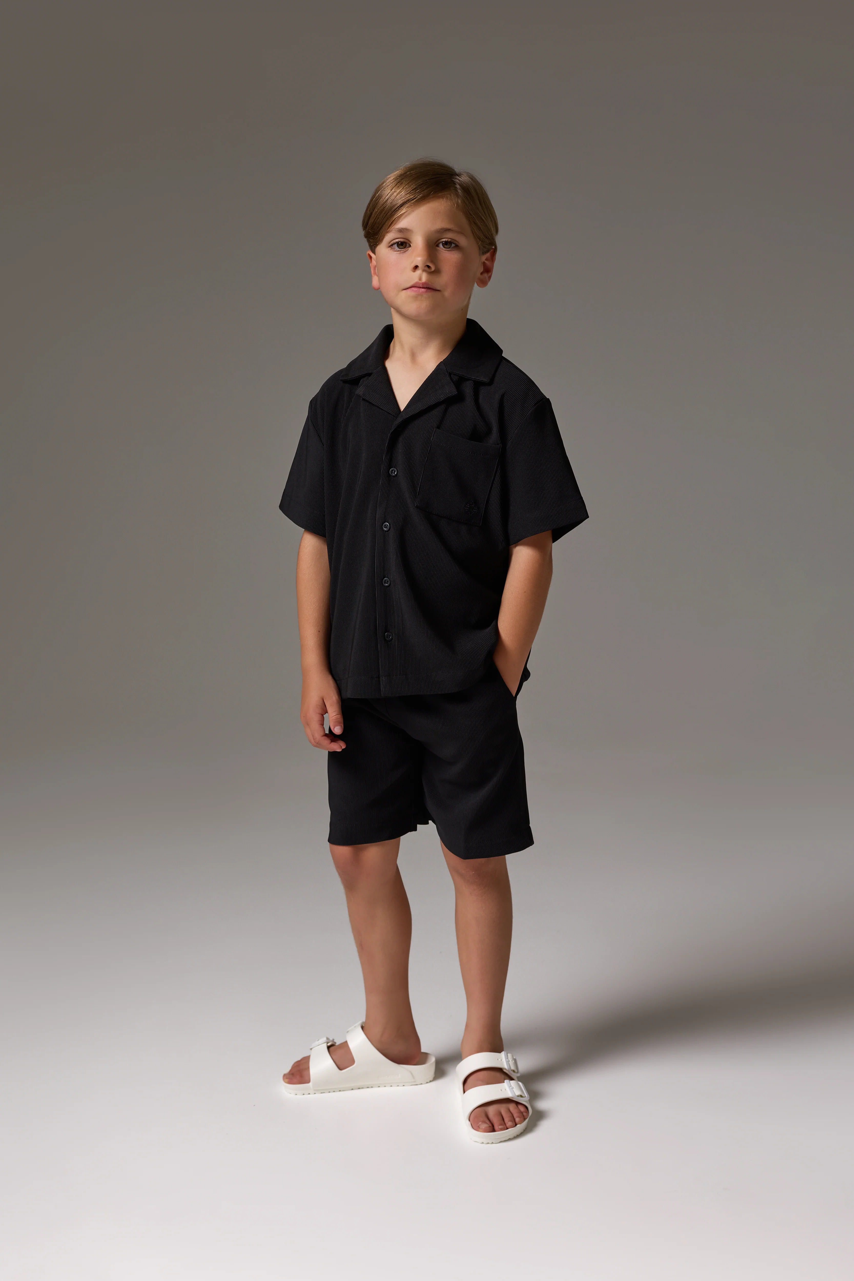 JUNIOR RIBBED SHORTS - BLACK