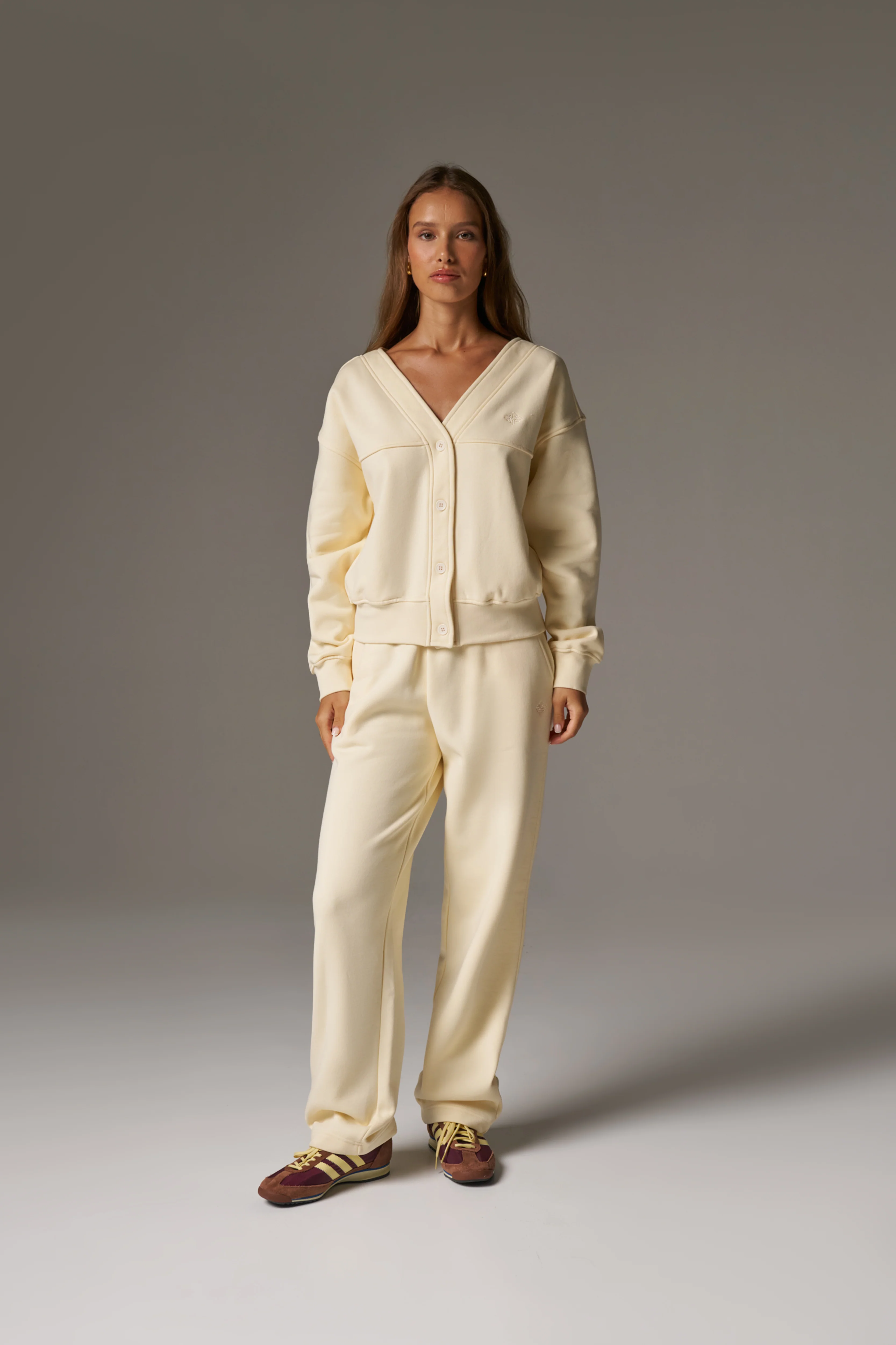 OVERSIZED JERSEY CARDIGAN - BUTTERMILK