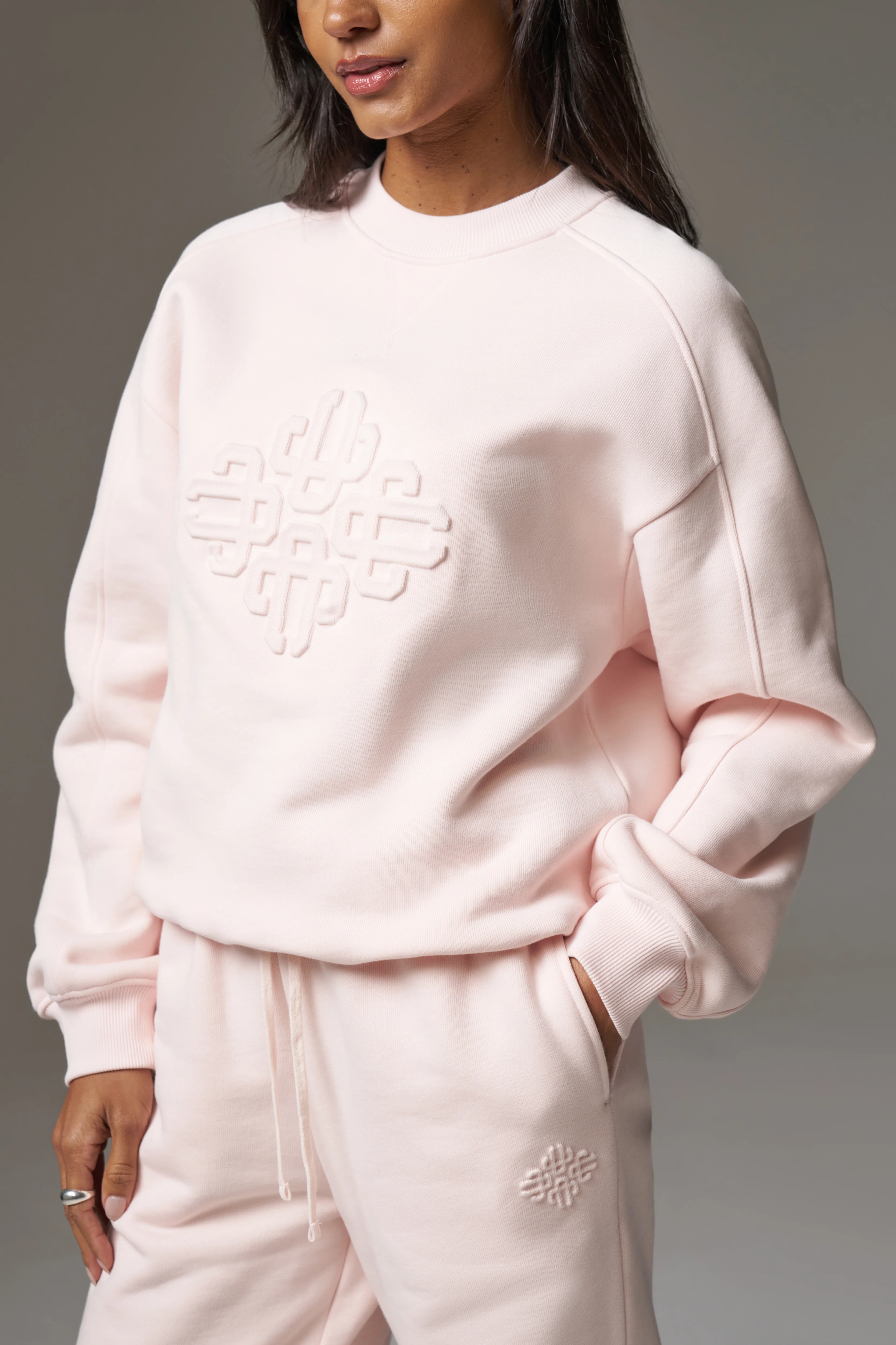 EMBOSSED SWEATSHIRT - PINK