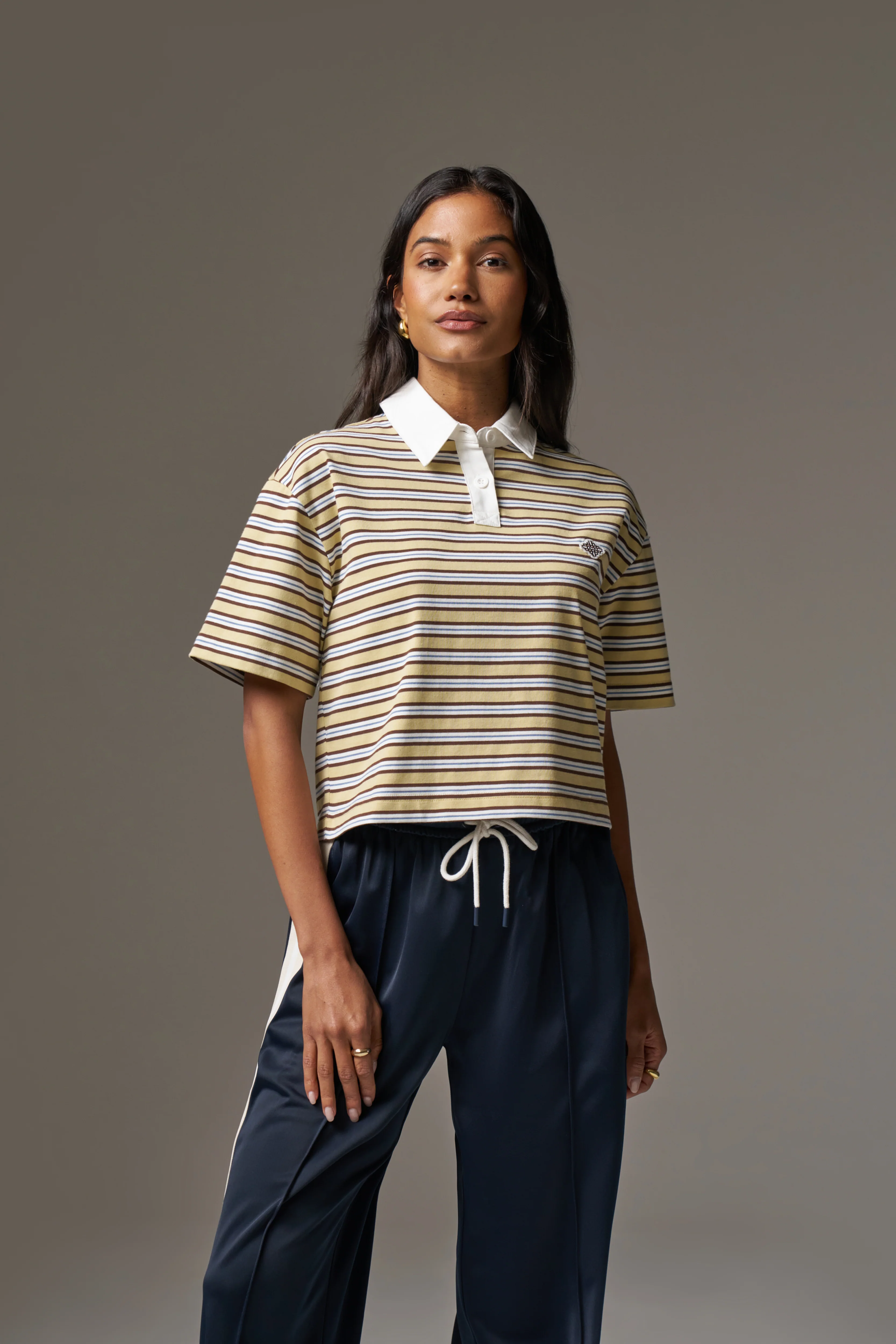 STRIPED POLO TEE - YELLOW