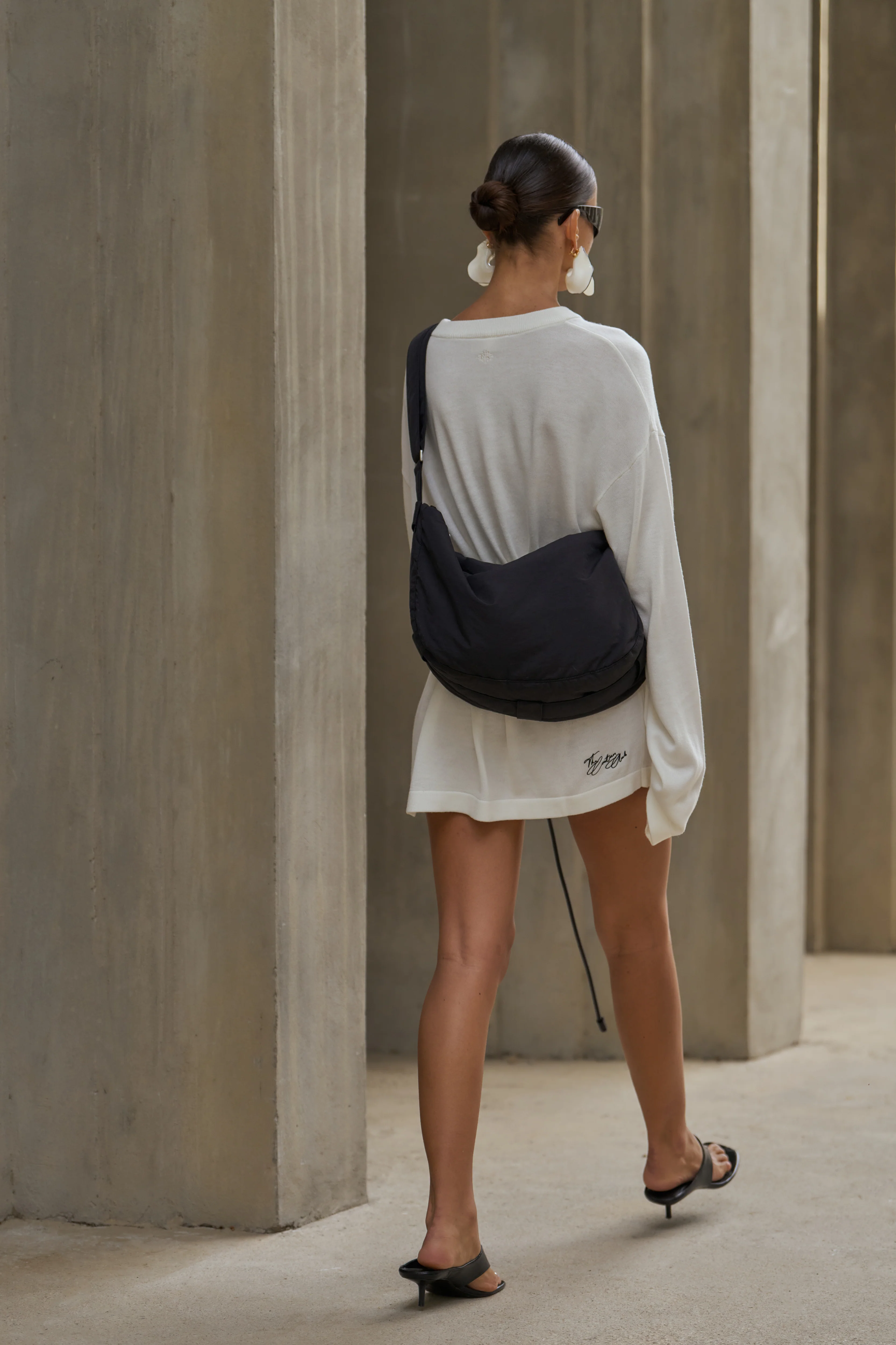 FINE GAUGE KNIT LONG SLEEVE T-SHIRT - OFF WHITE