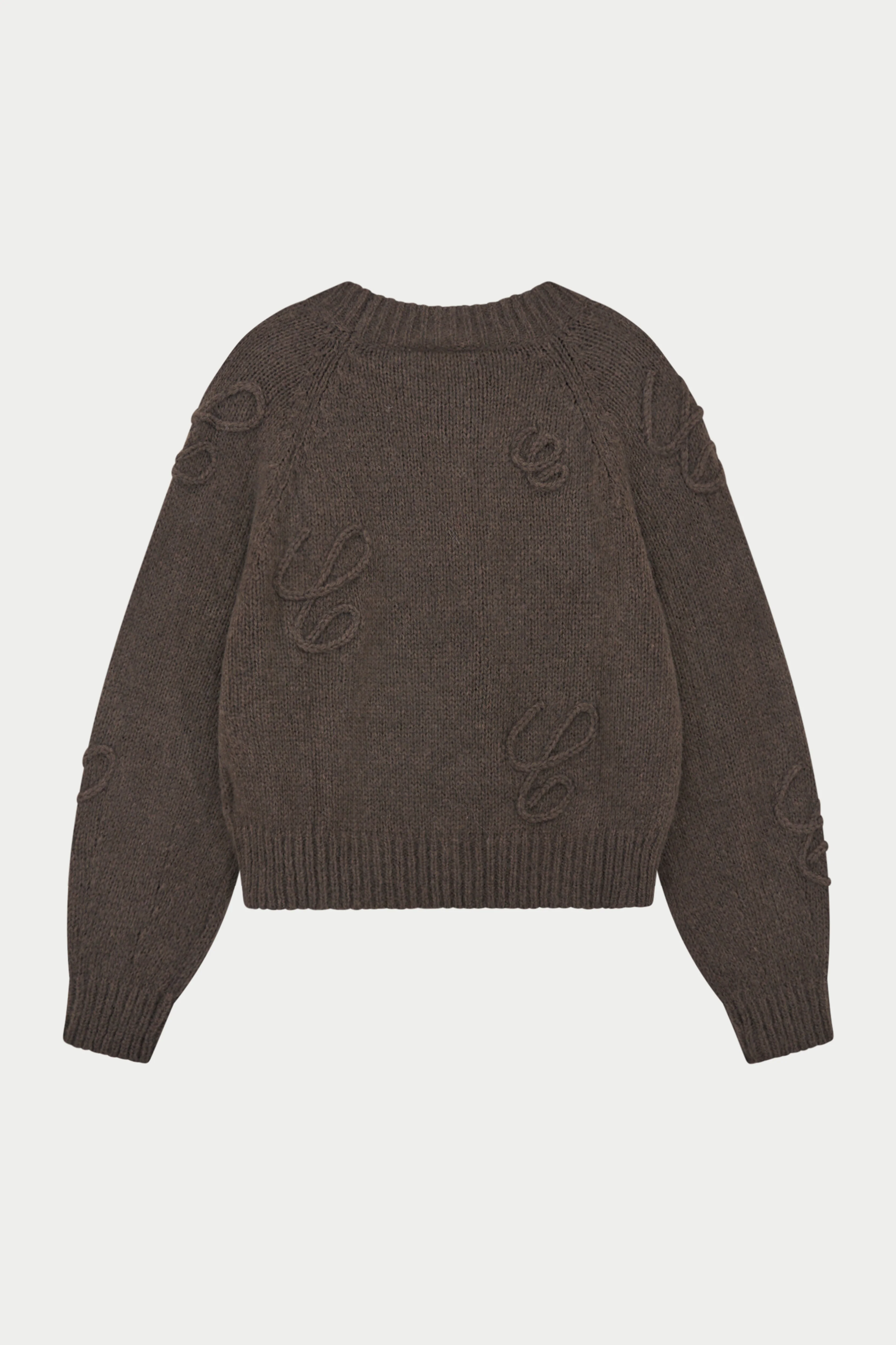 SCRIPT APPLIQUE OVERSIZED JUMPER - COCOA