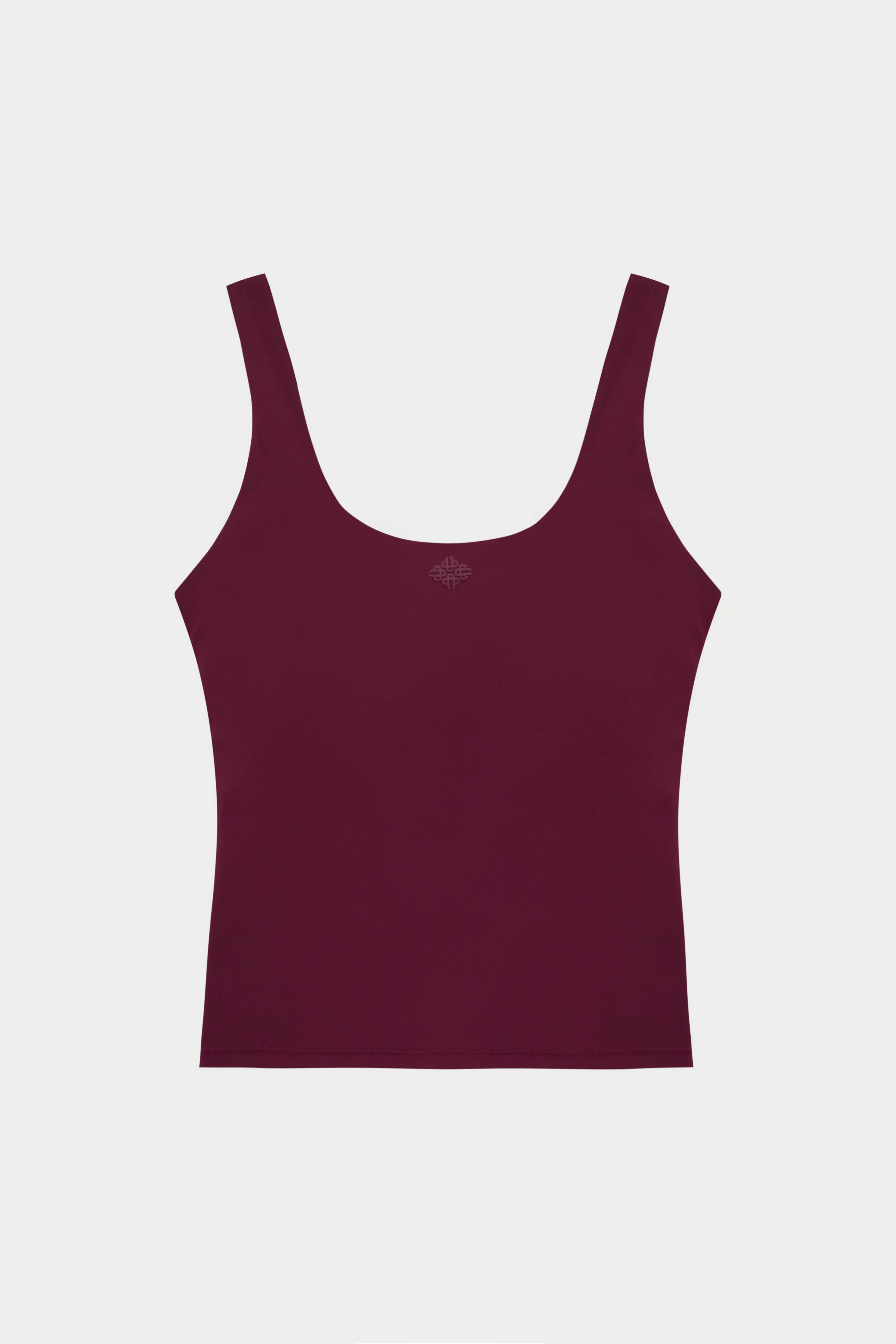 SCULPTING STRETCH SCOOP NECK SPORTS TOP - BURGUNDY