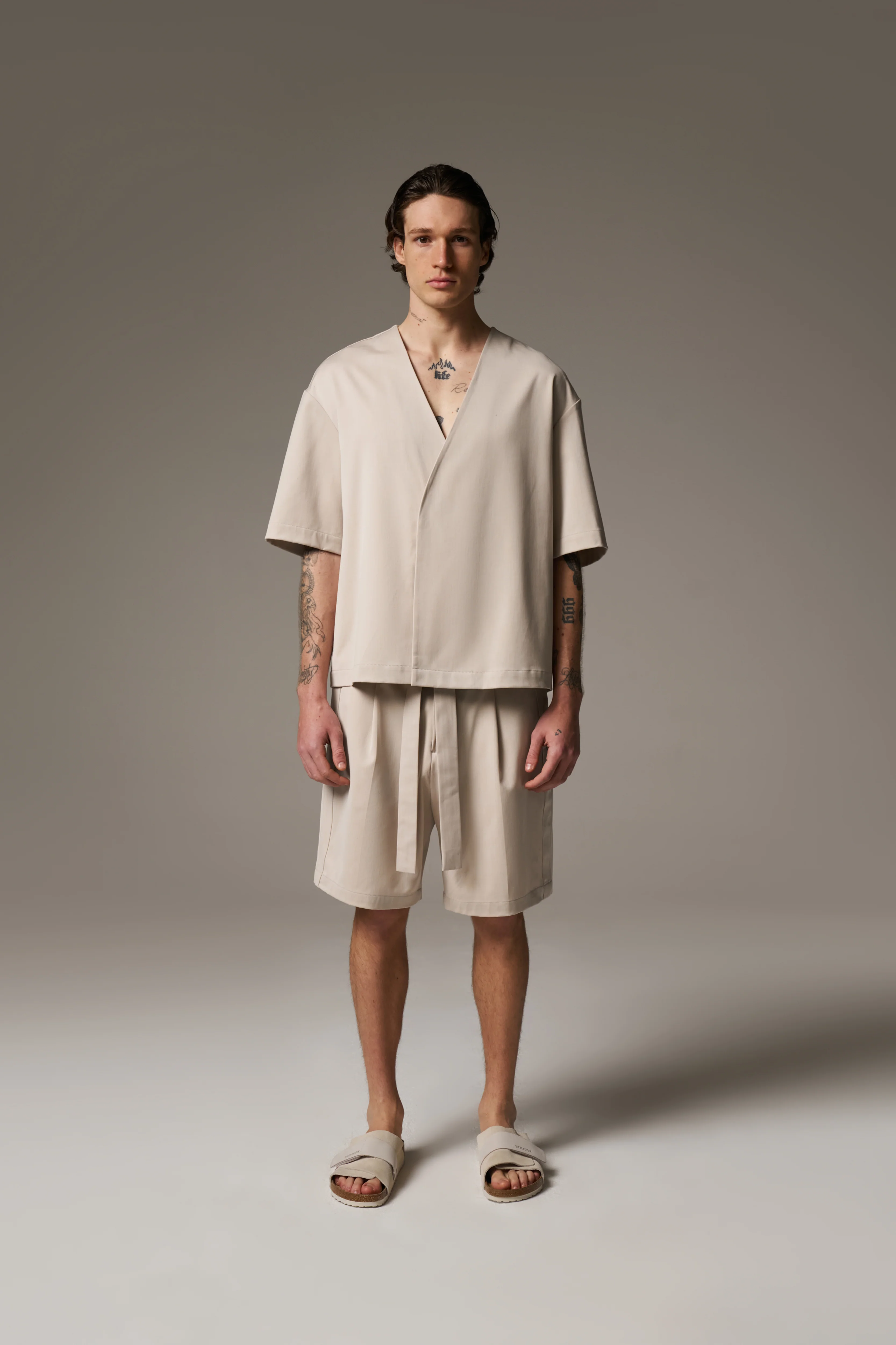 SMART WOVEN SHIRT - STONE