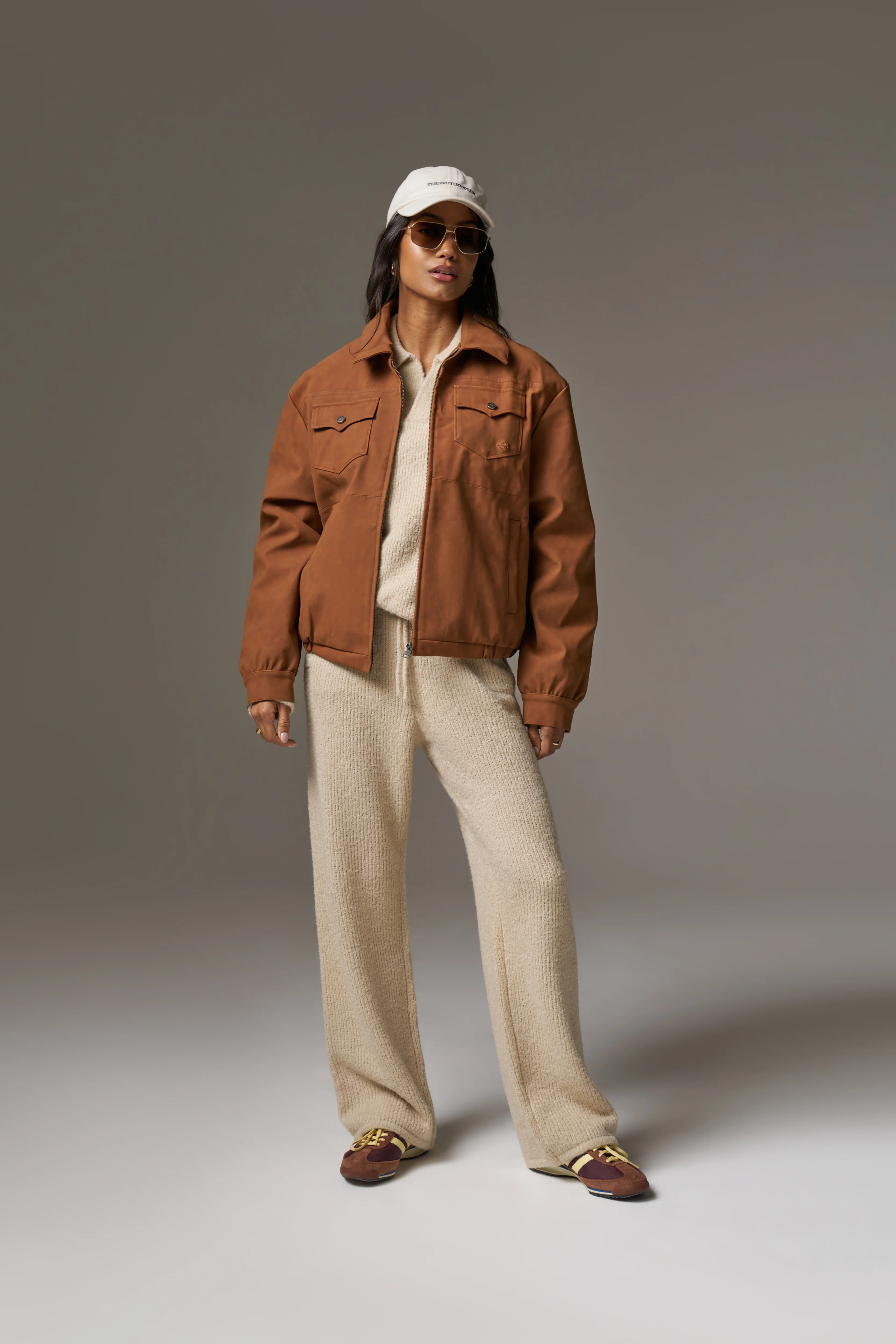 BOUCLE KNIT PANTS - STONE