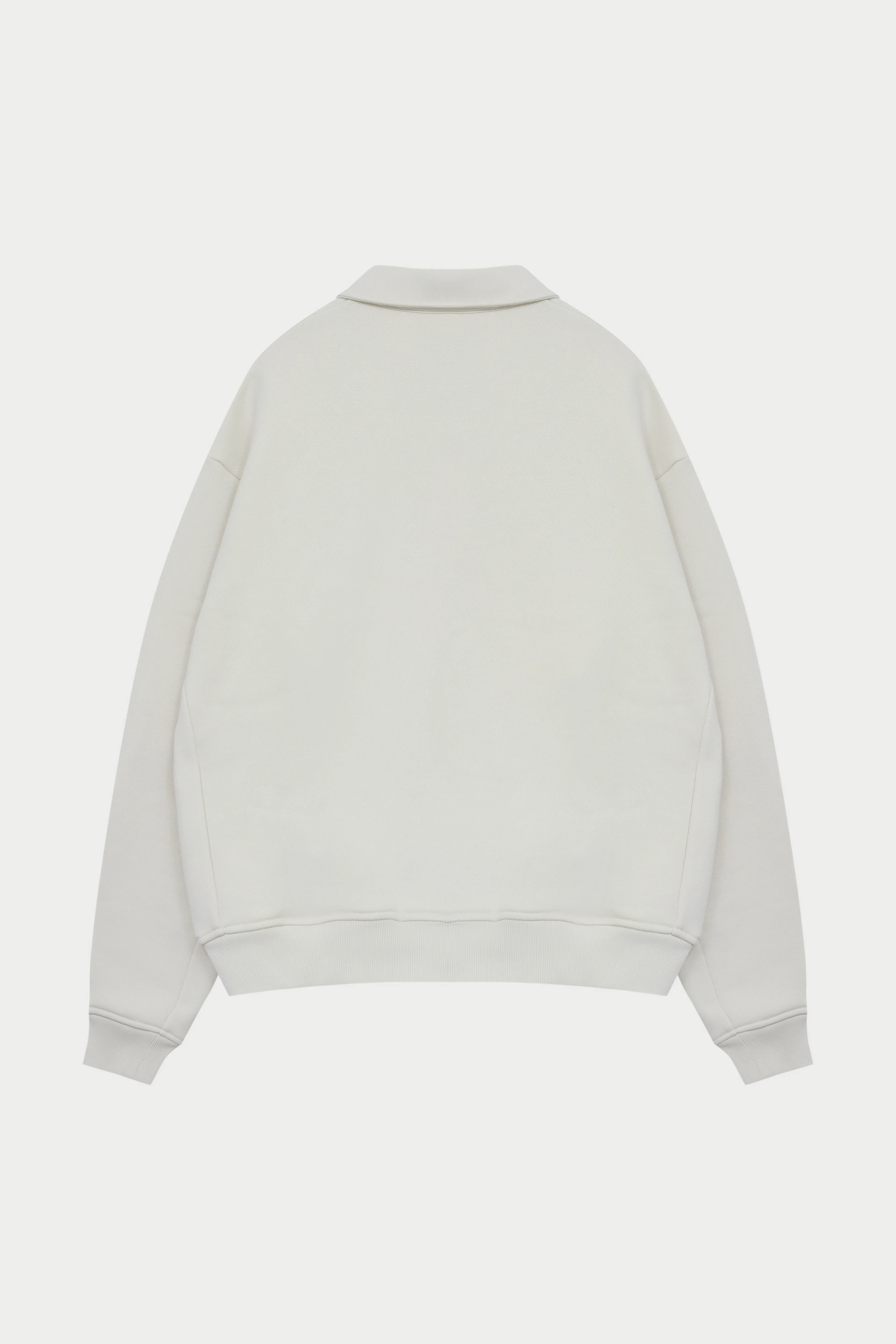 LAUNDERED CLASSICS POLO SWEATSHIRT - ECRU