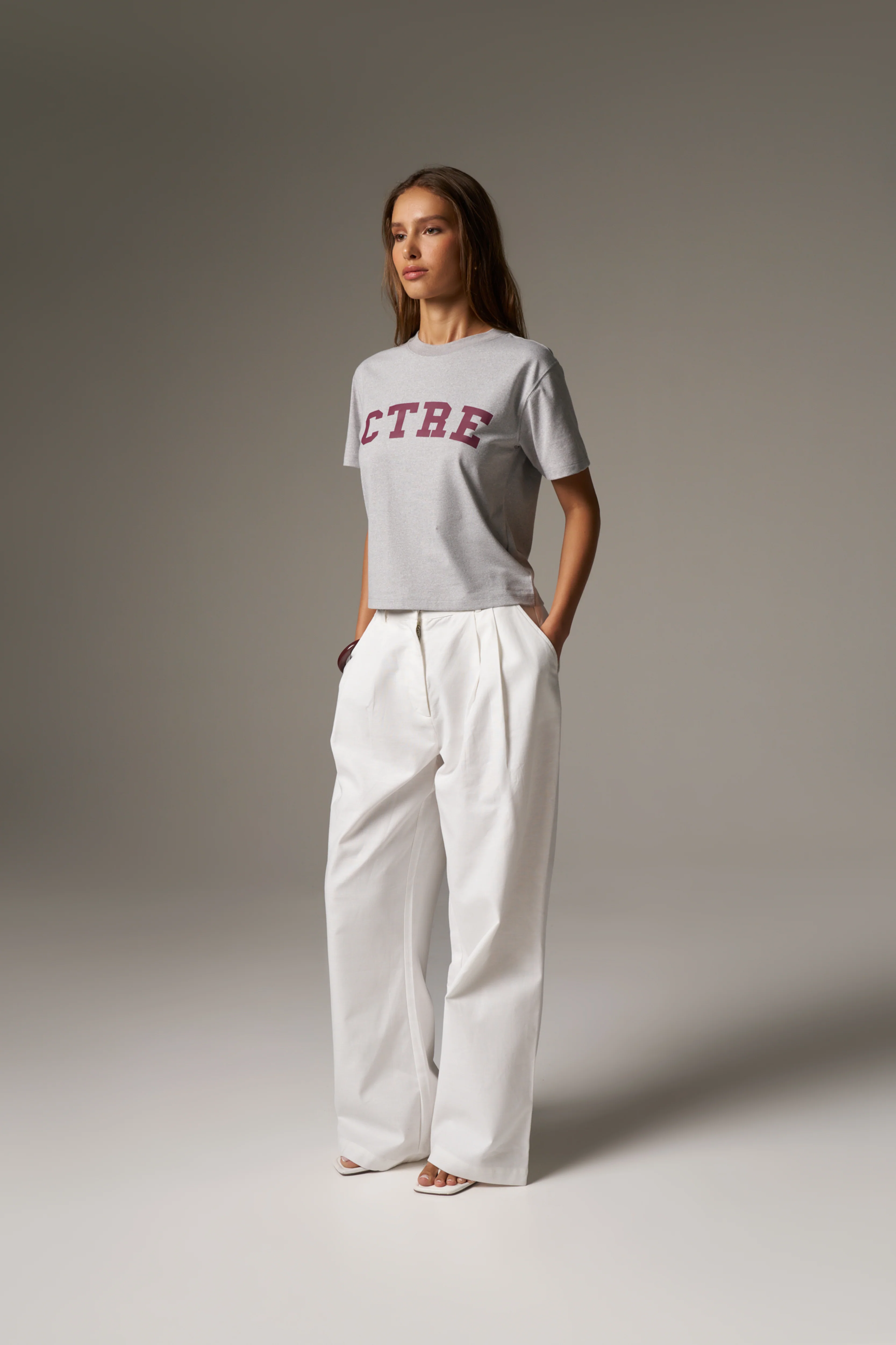 CTRE LIGHTWEIGHT BABY TEE - GREY MARL