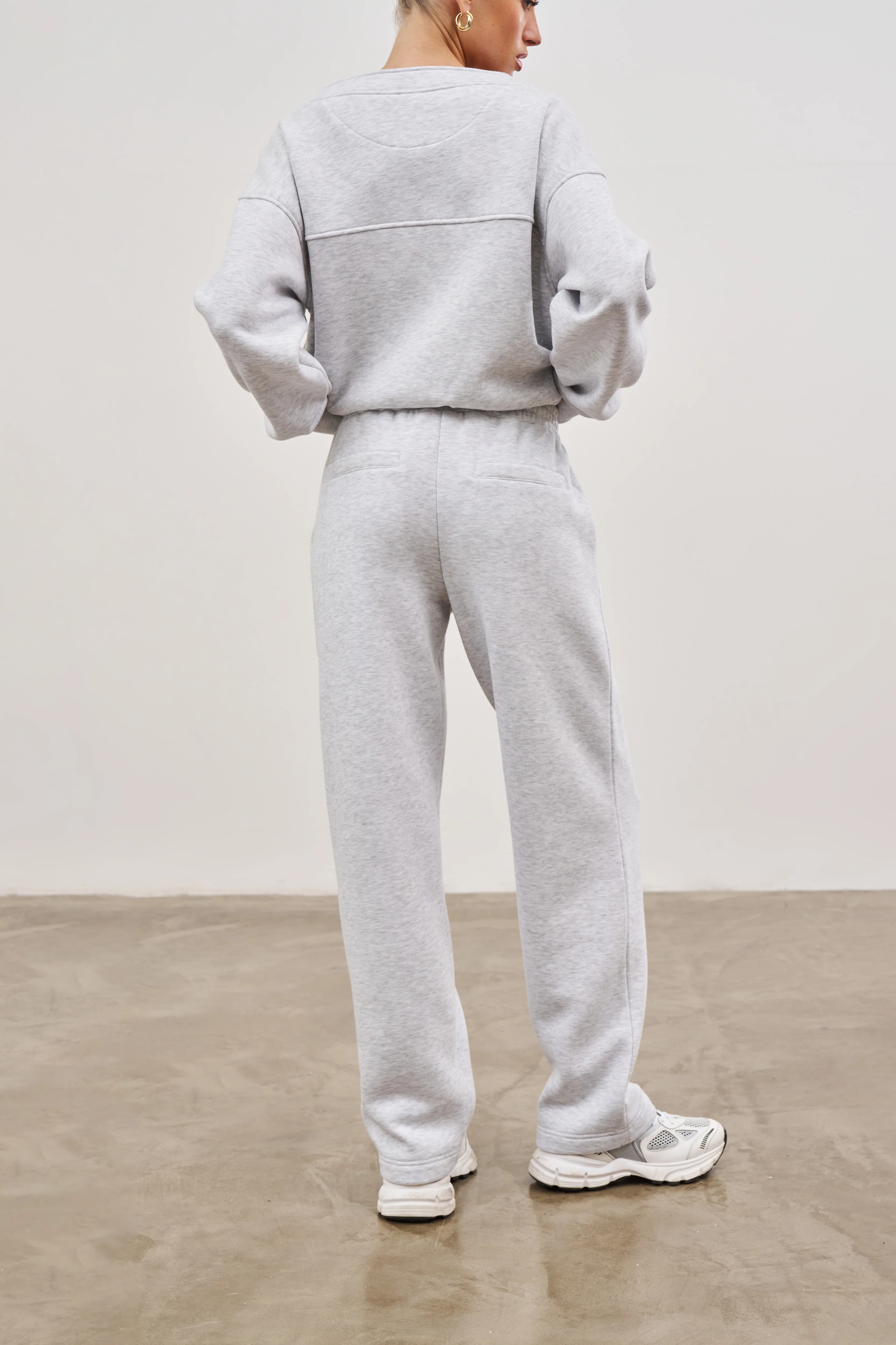 RELAXED TAPERED LEG JOGGERS - GREY MARL
