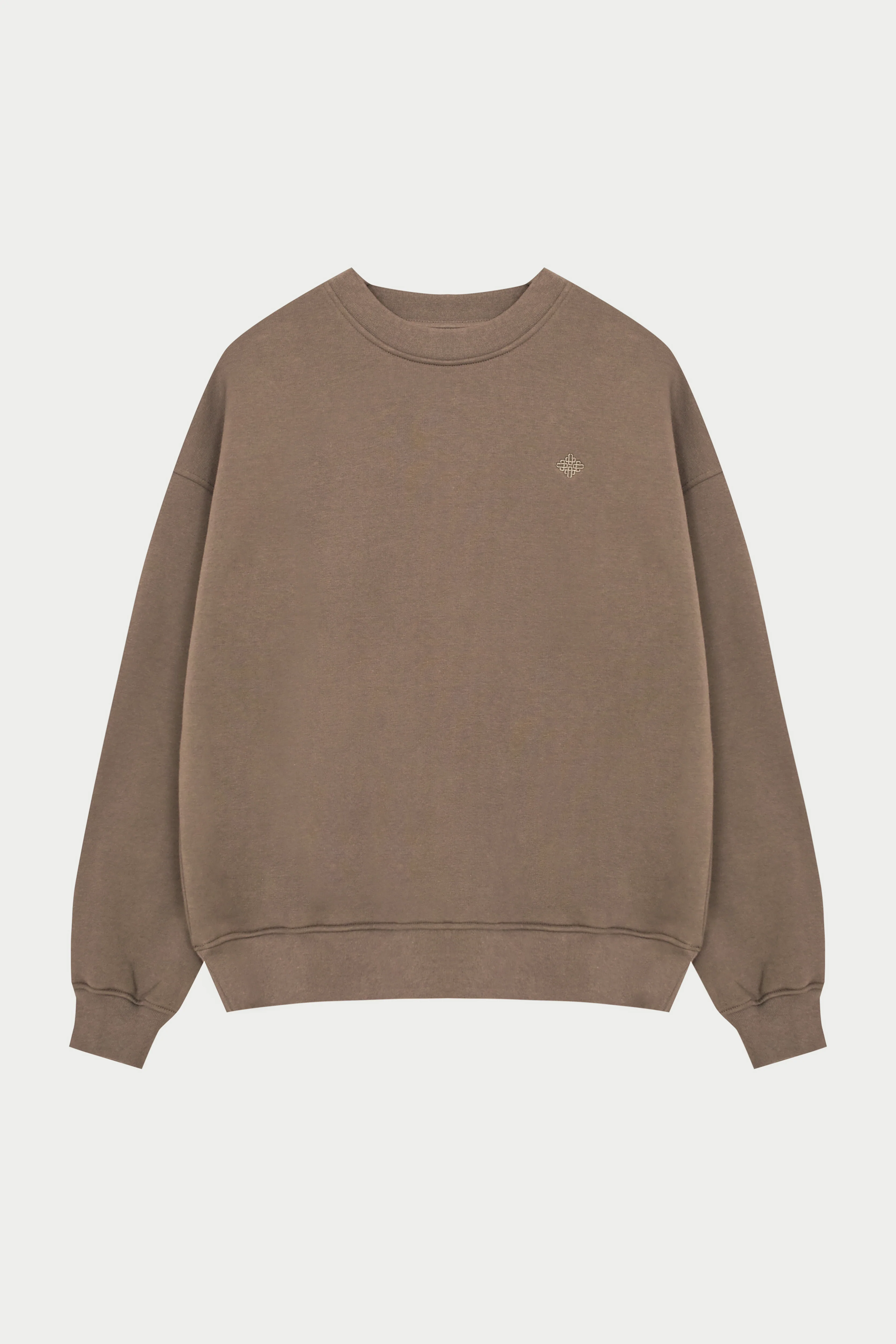 EMBLEM EMBROIDERED SWEATSHIRT - COCOA
