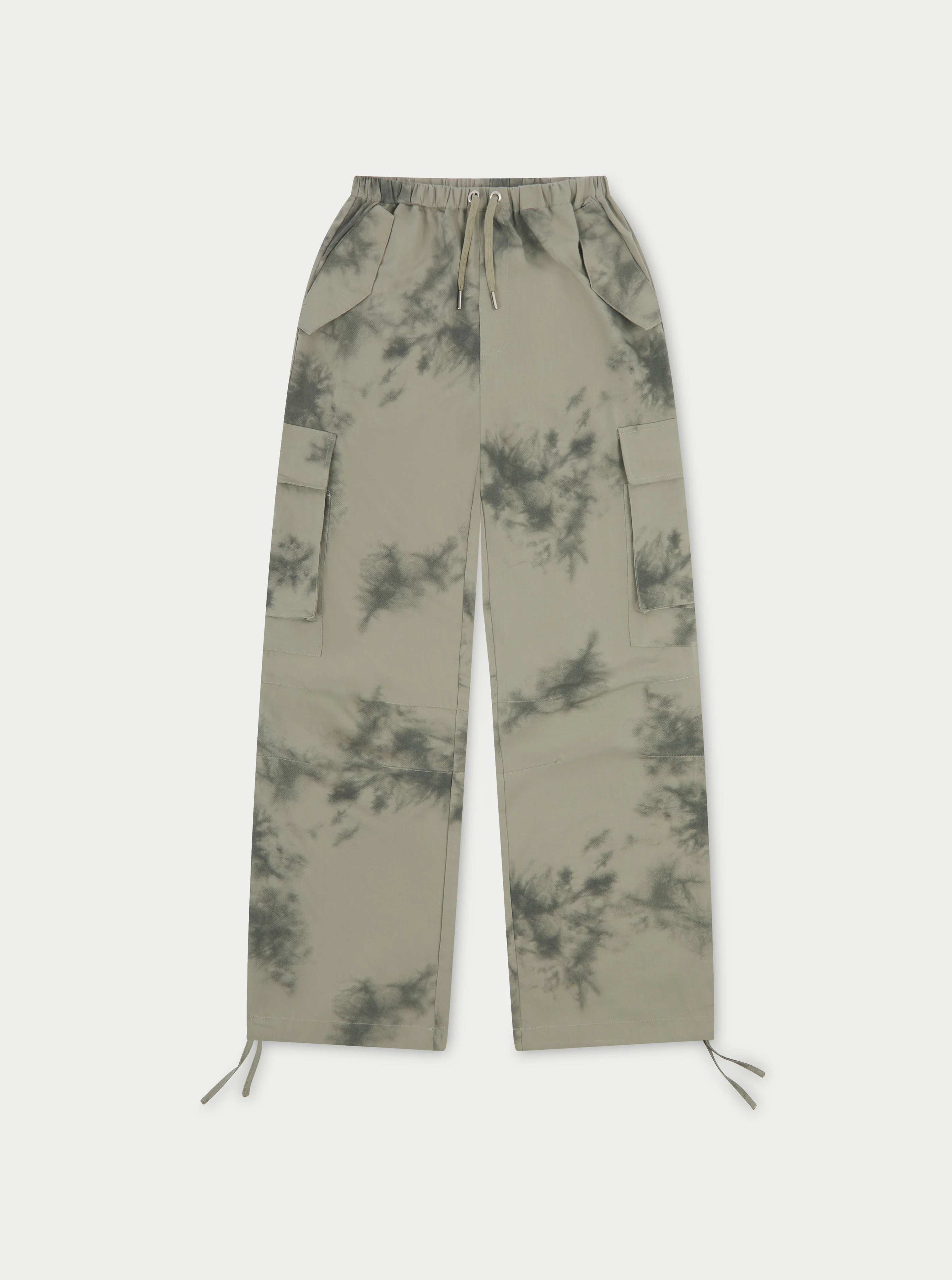 DRAPED CAMO OVERSIZED CARGOS - BEIGE