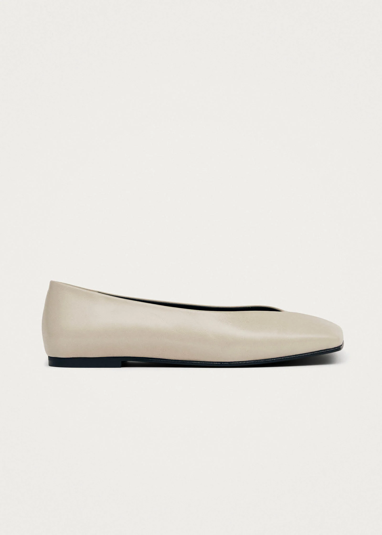 Katia Rift Cream Leather Ballet Flats