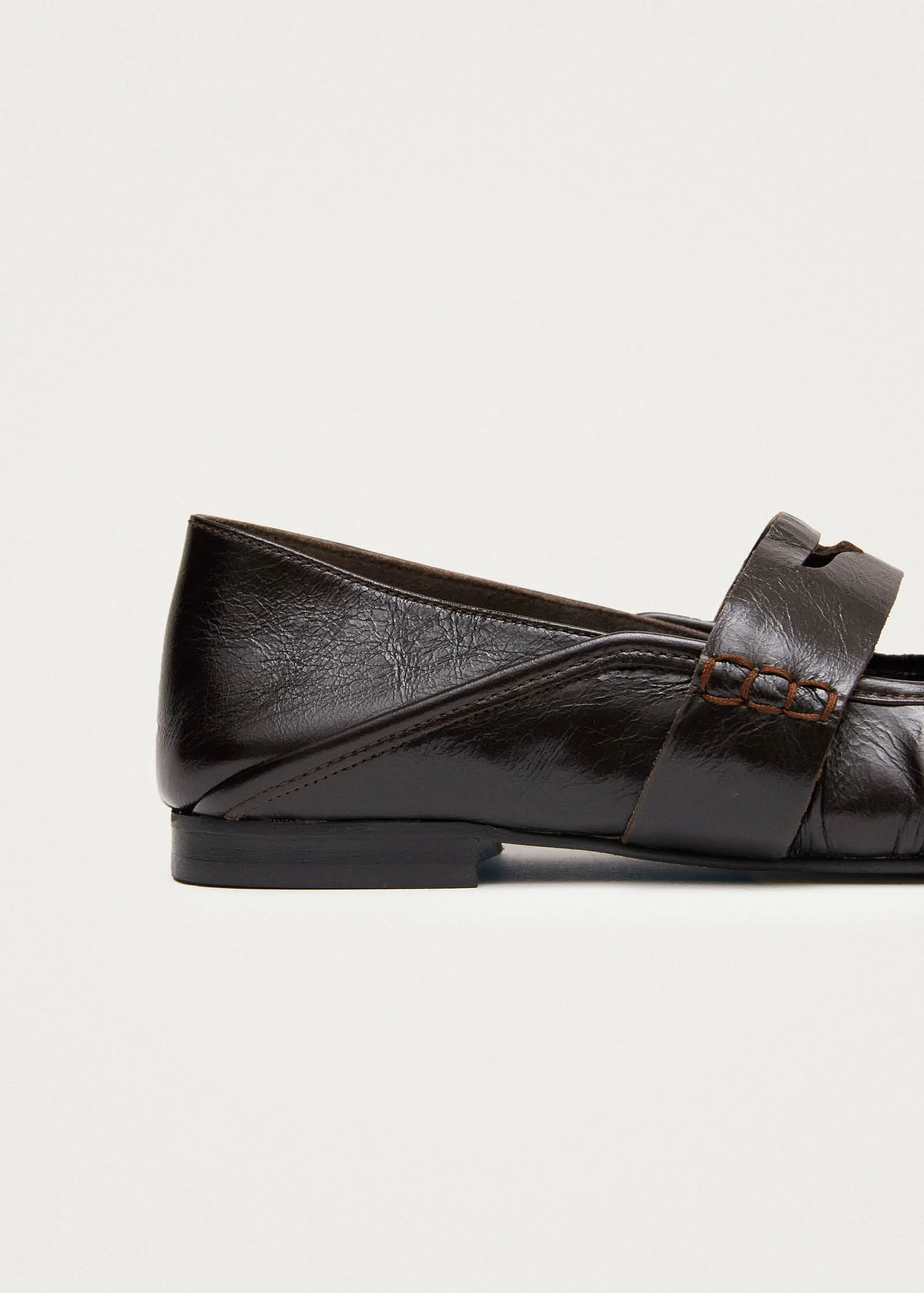 Bargo Brown Leather Ballet Flats