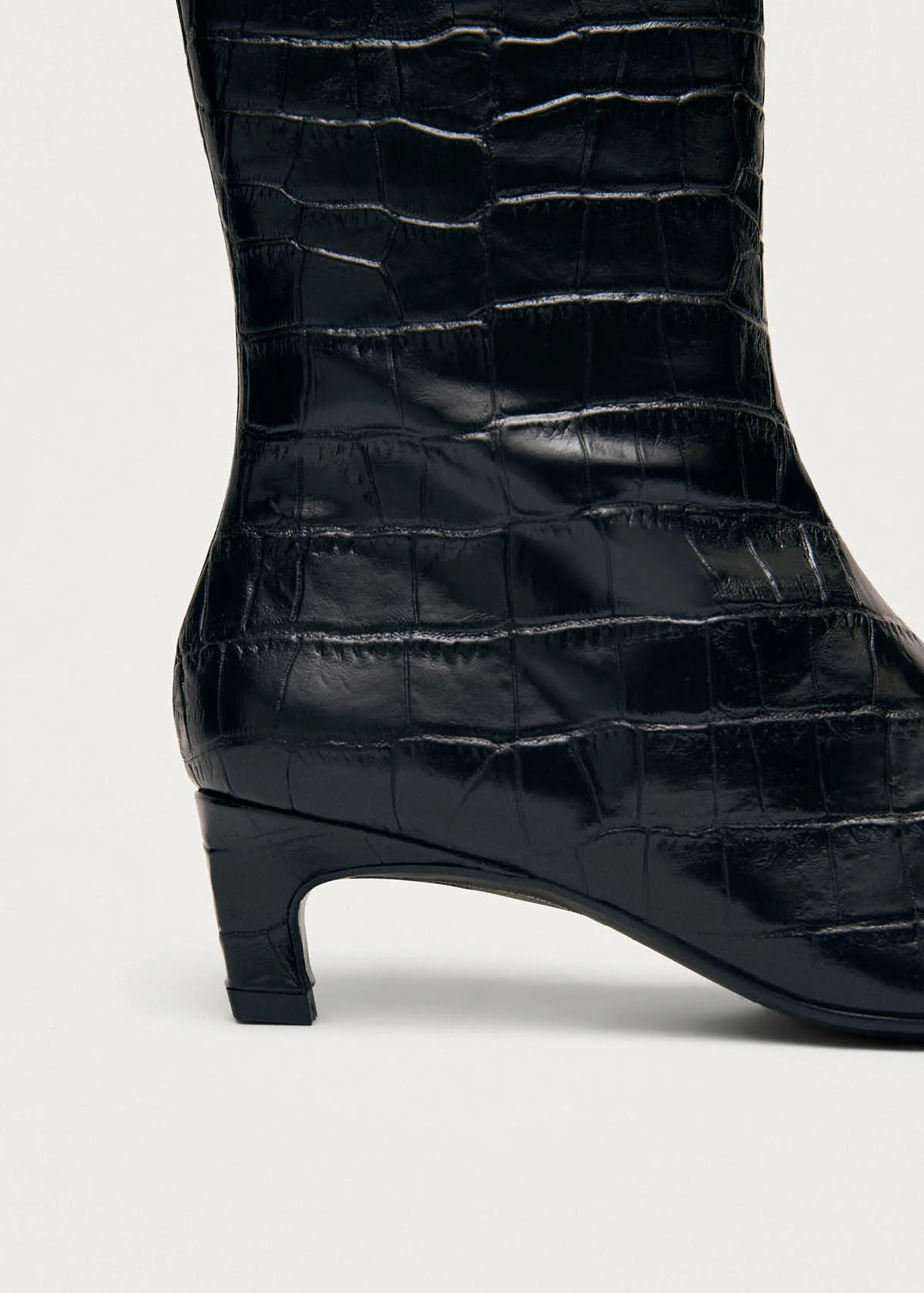 Ambar Alli Black Leather Ankle Boots