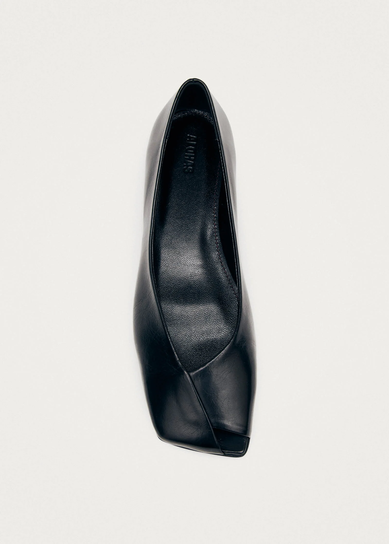 Katia Black Leather Ballet Flats