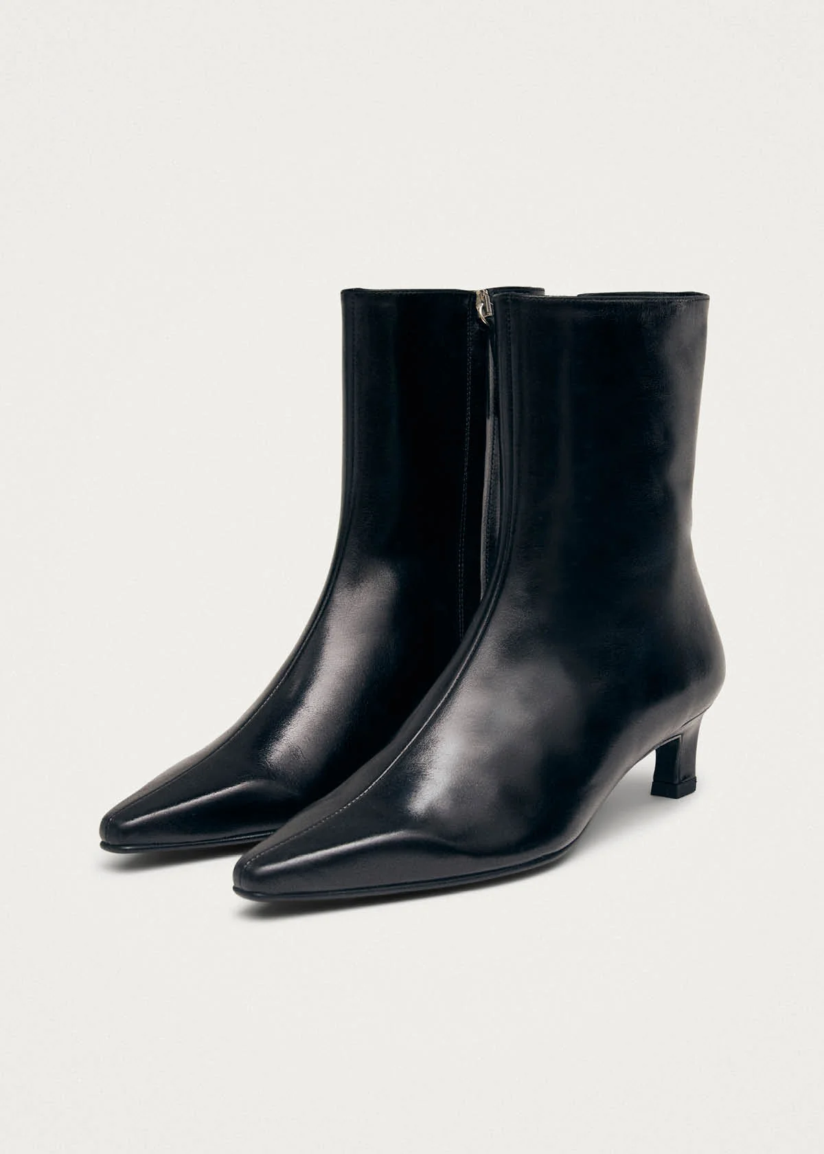 Ambar Rift Black Leather Ankle Boots
