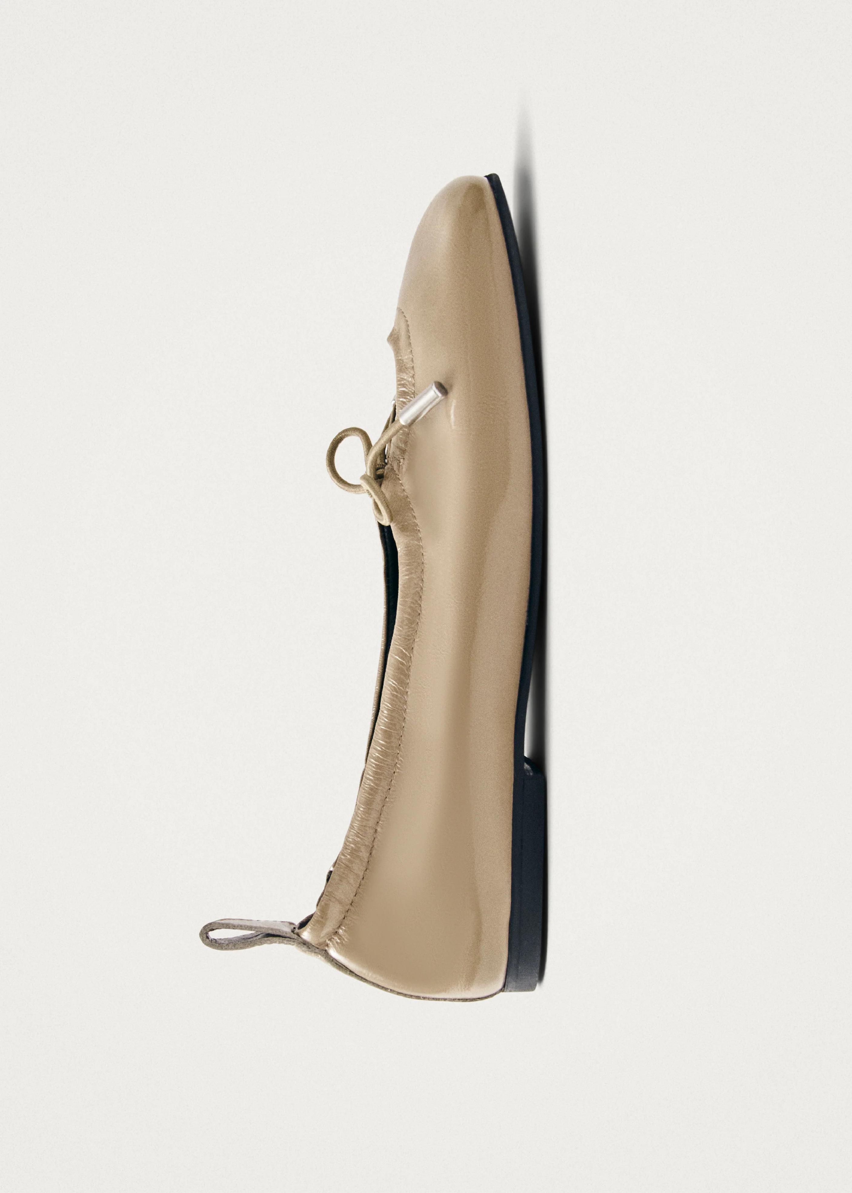 Rosalind Beige Patent Leather Ballet Flats