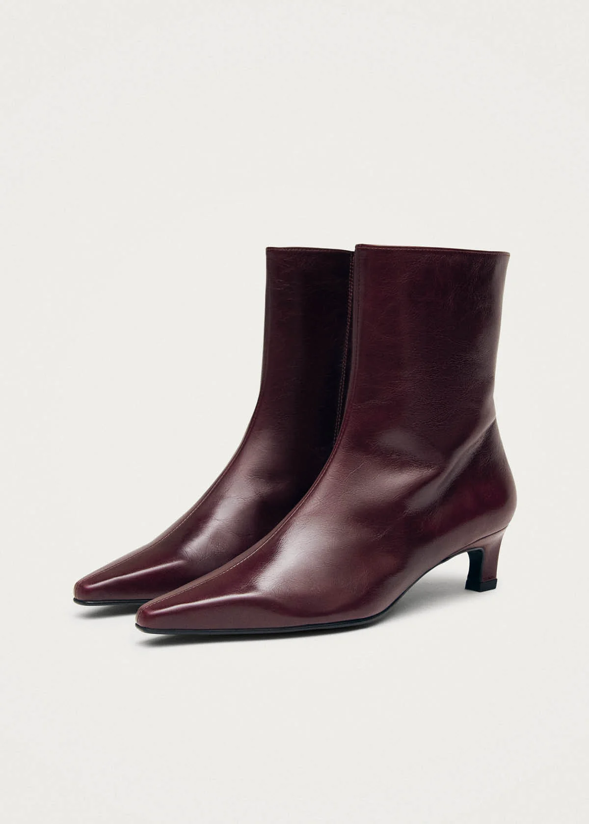 Ambar Rift Burgundy Leather Ankle Boots
