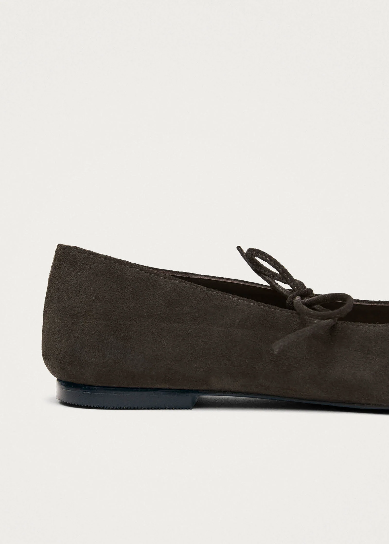Sway Suede Coffee Brown Leather Ballet Flats