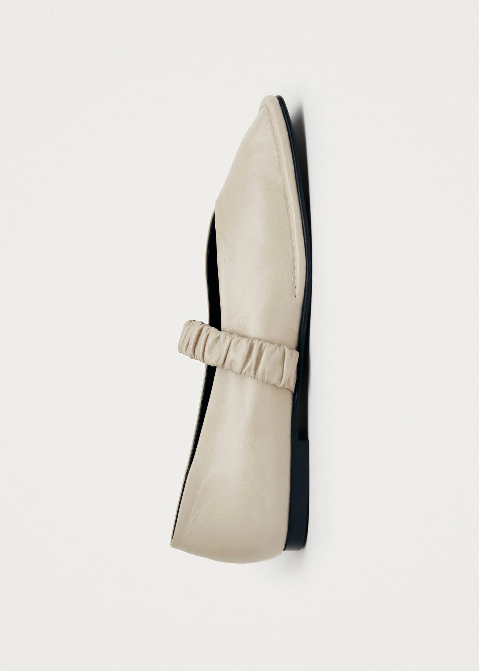 Lautan Cream Leather Ballet Flats