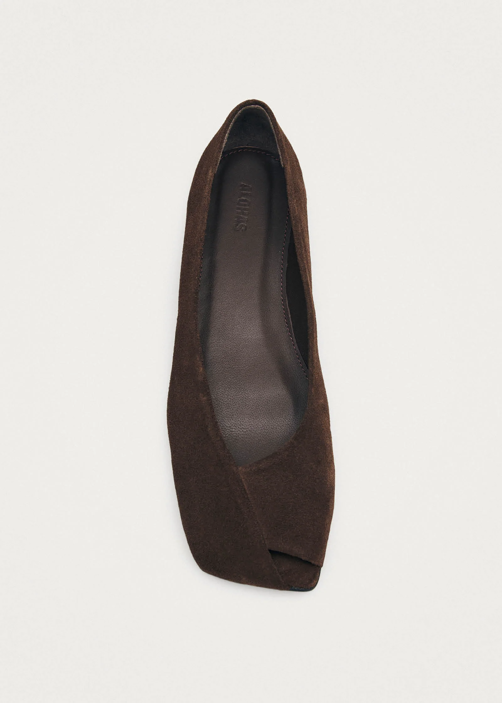 Katia Suede Brown Leather Ballet Flats