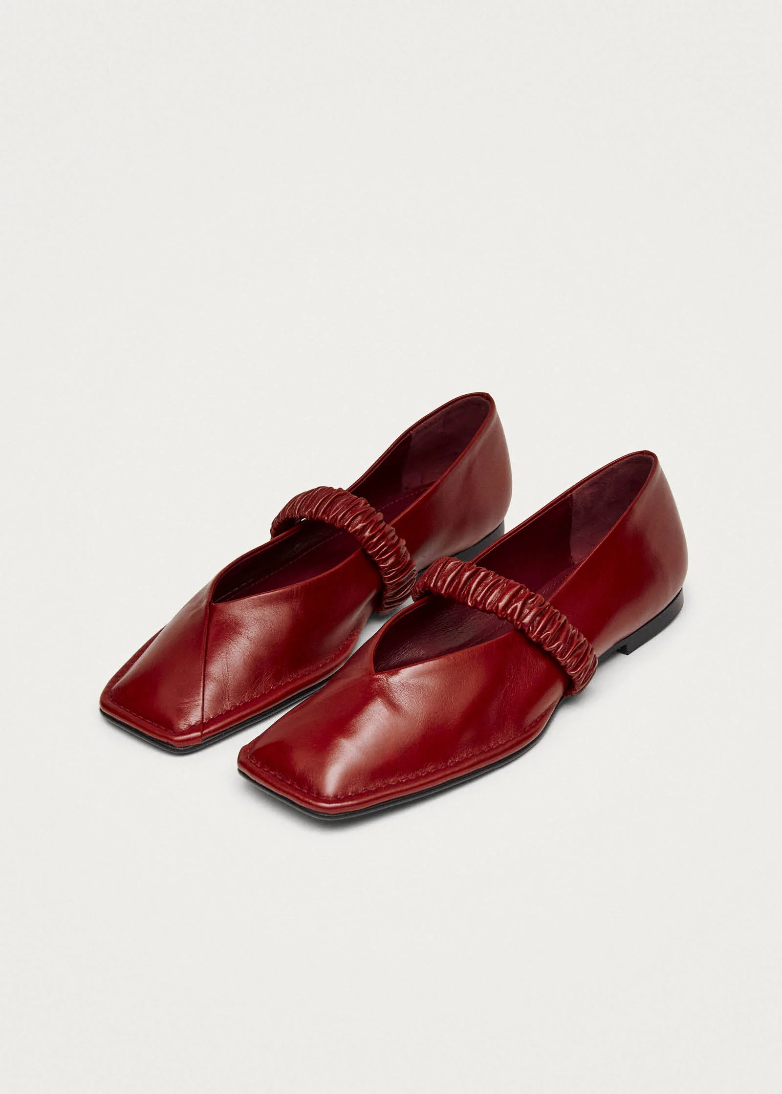 Lautan Red Leather Ballet Flats