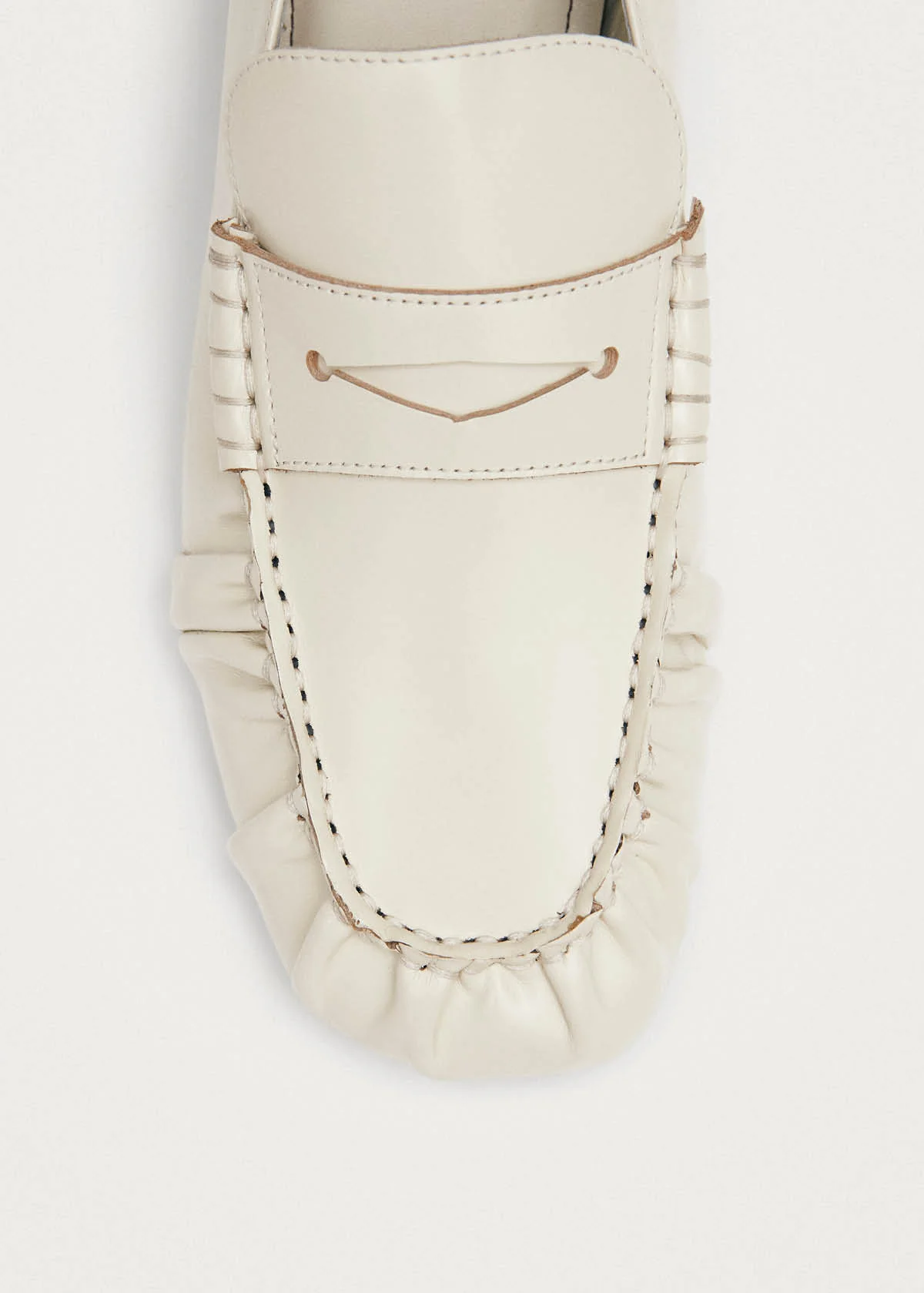 Aven Cream Leather Loafers