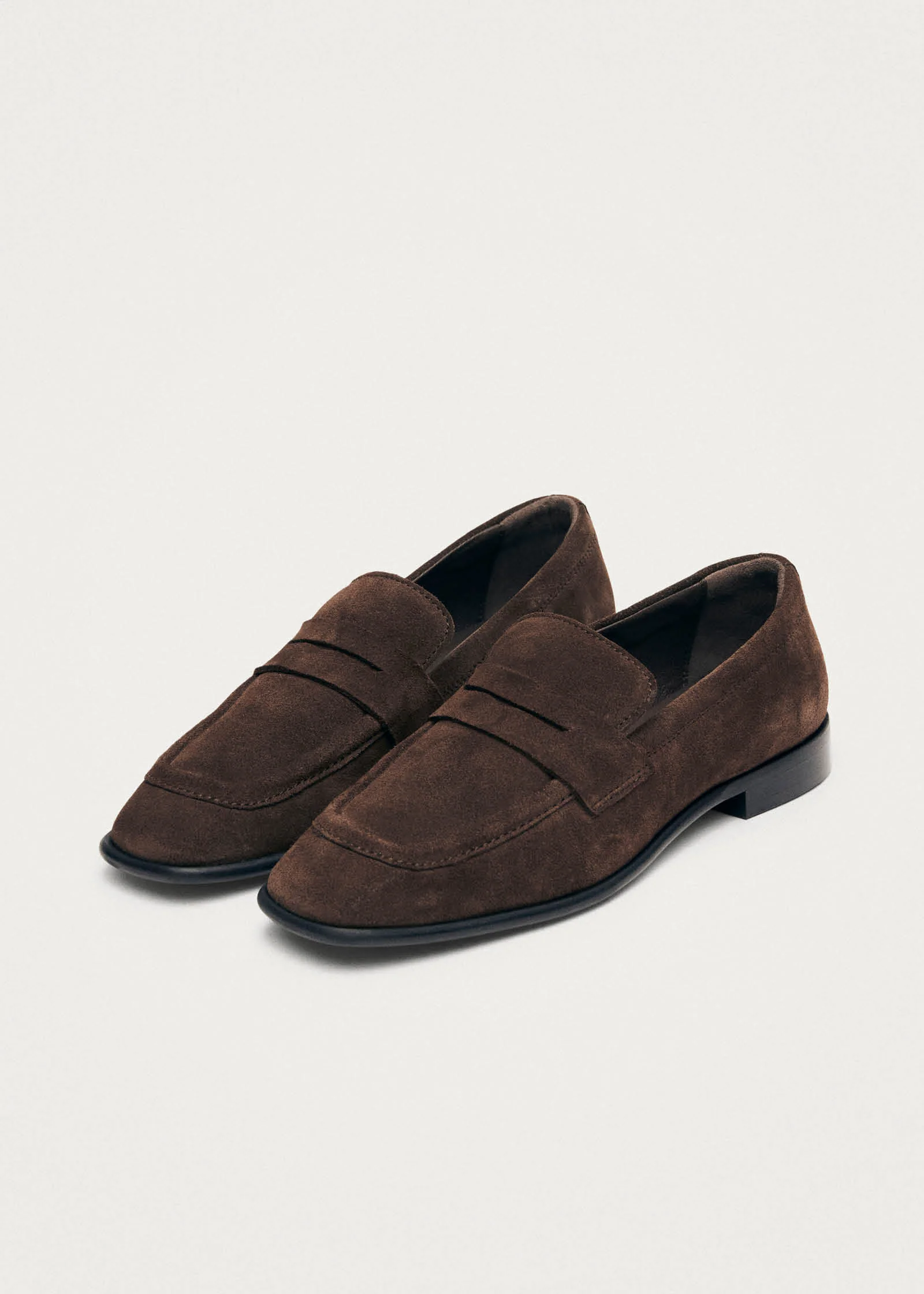 Zaha Suede Brown Leather Loafers