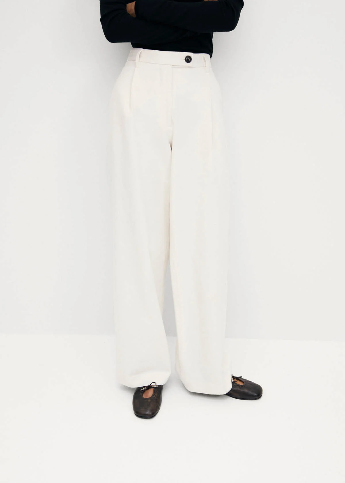 Rosalind Brushed Brown Leather Ballet Flats