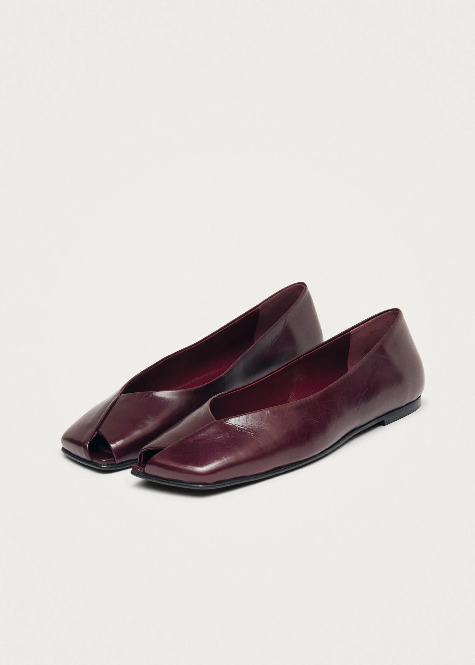 Katia Rift Burgundy Leather Ballet Flats