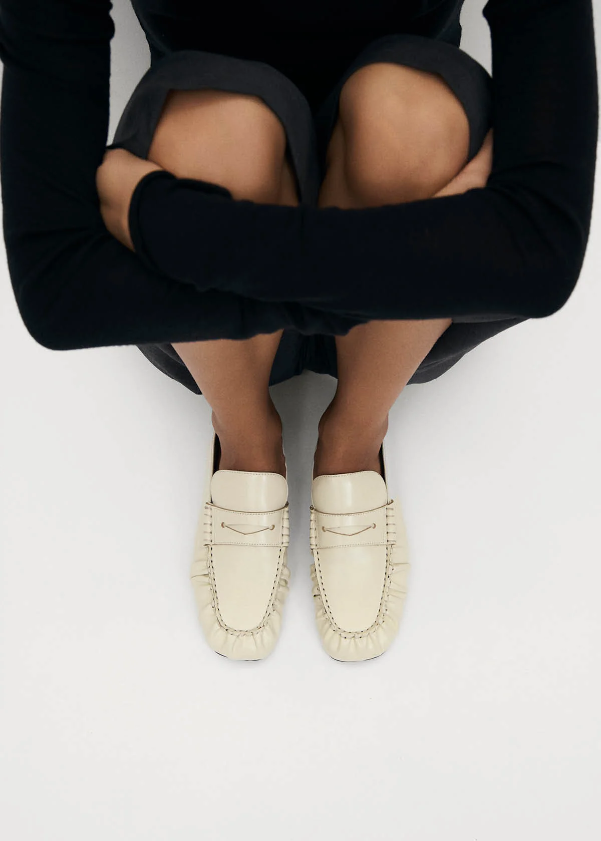 Aven Cream Leather Loafers
