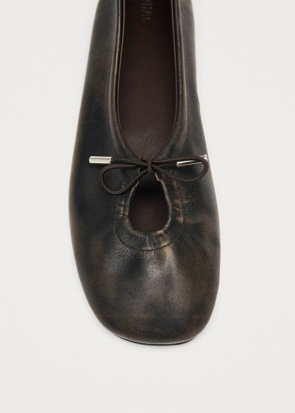 Rosalind Brushed Brown Leather Ballet Flats