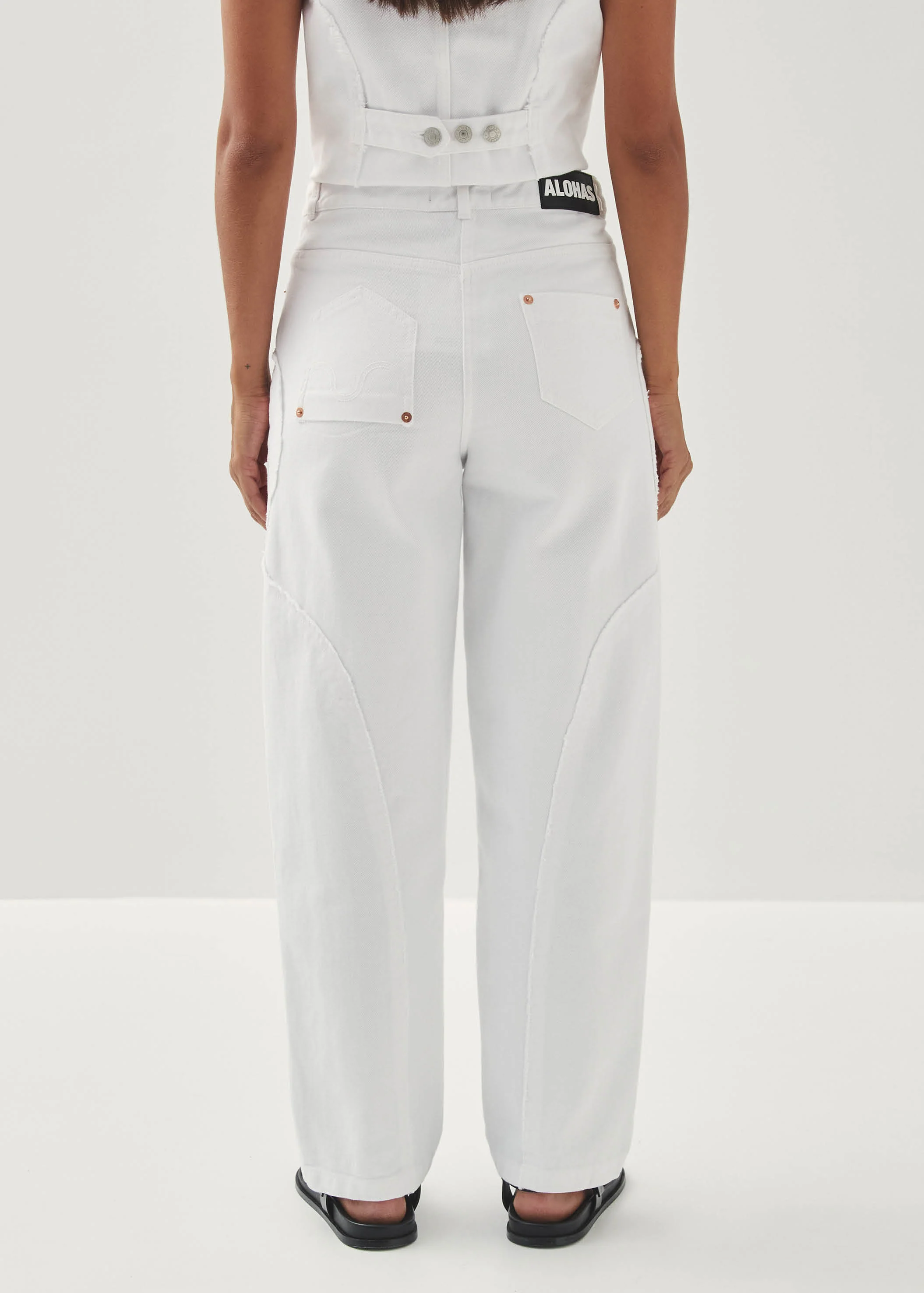 Lorenza White Denim Trousers