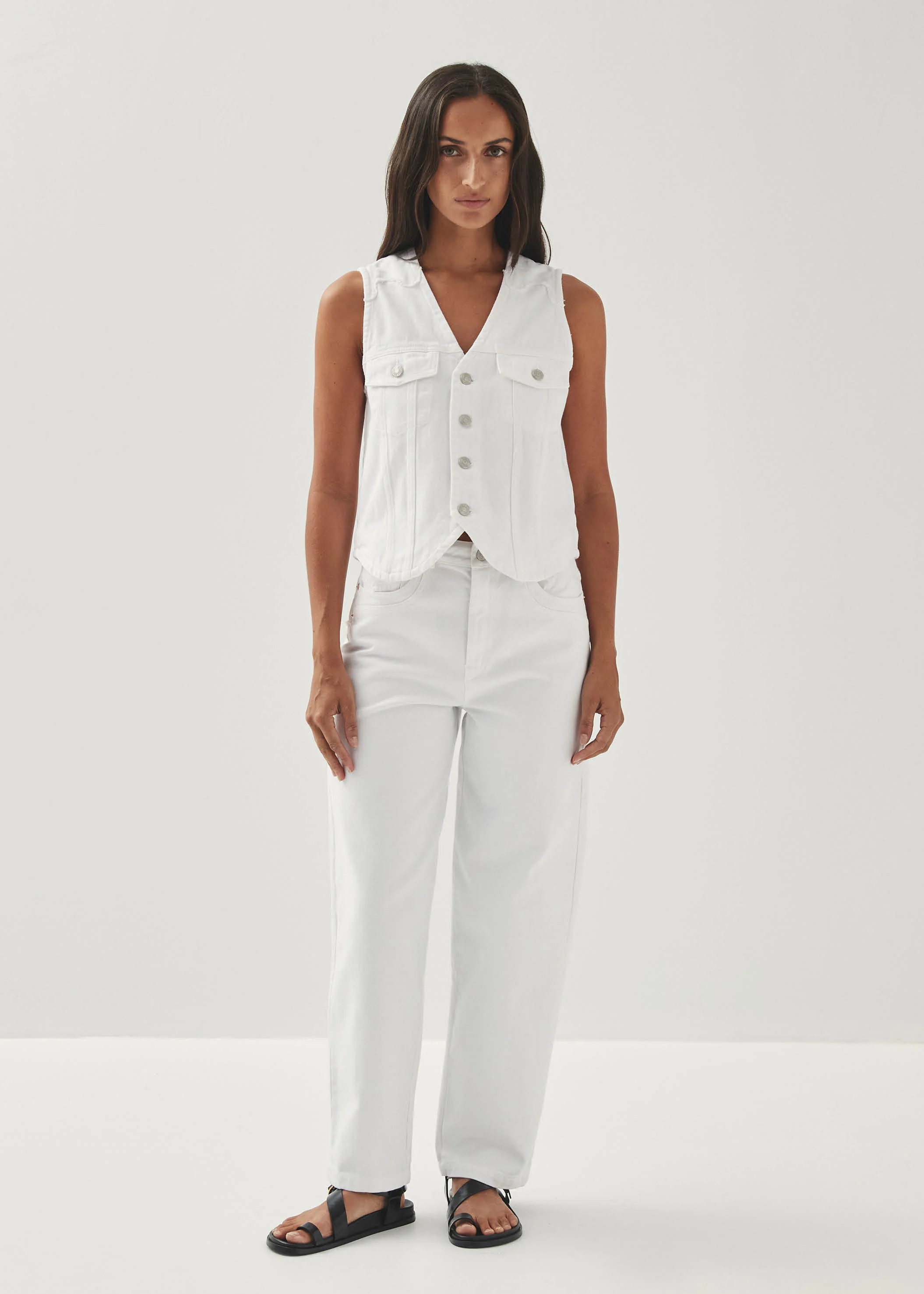 Lorenza White Denim Trousers