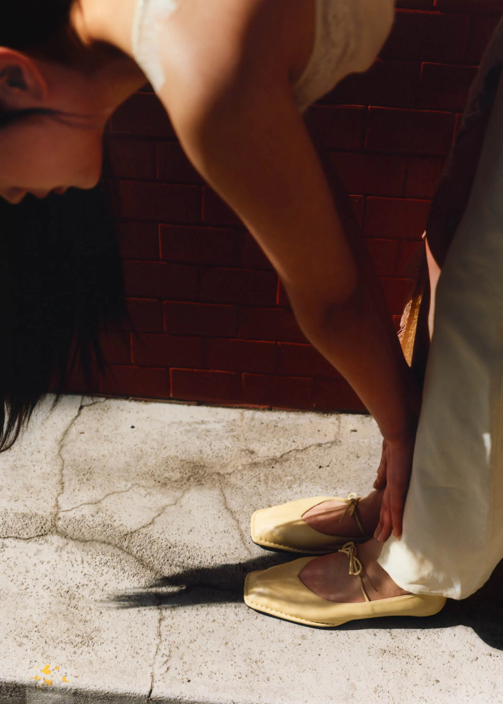 Sway Vanilla Leather Ballet Flats