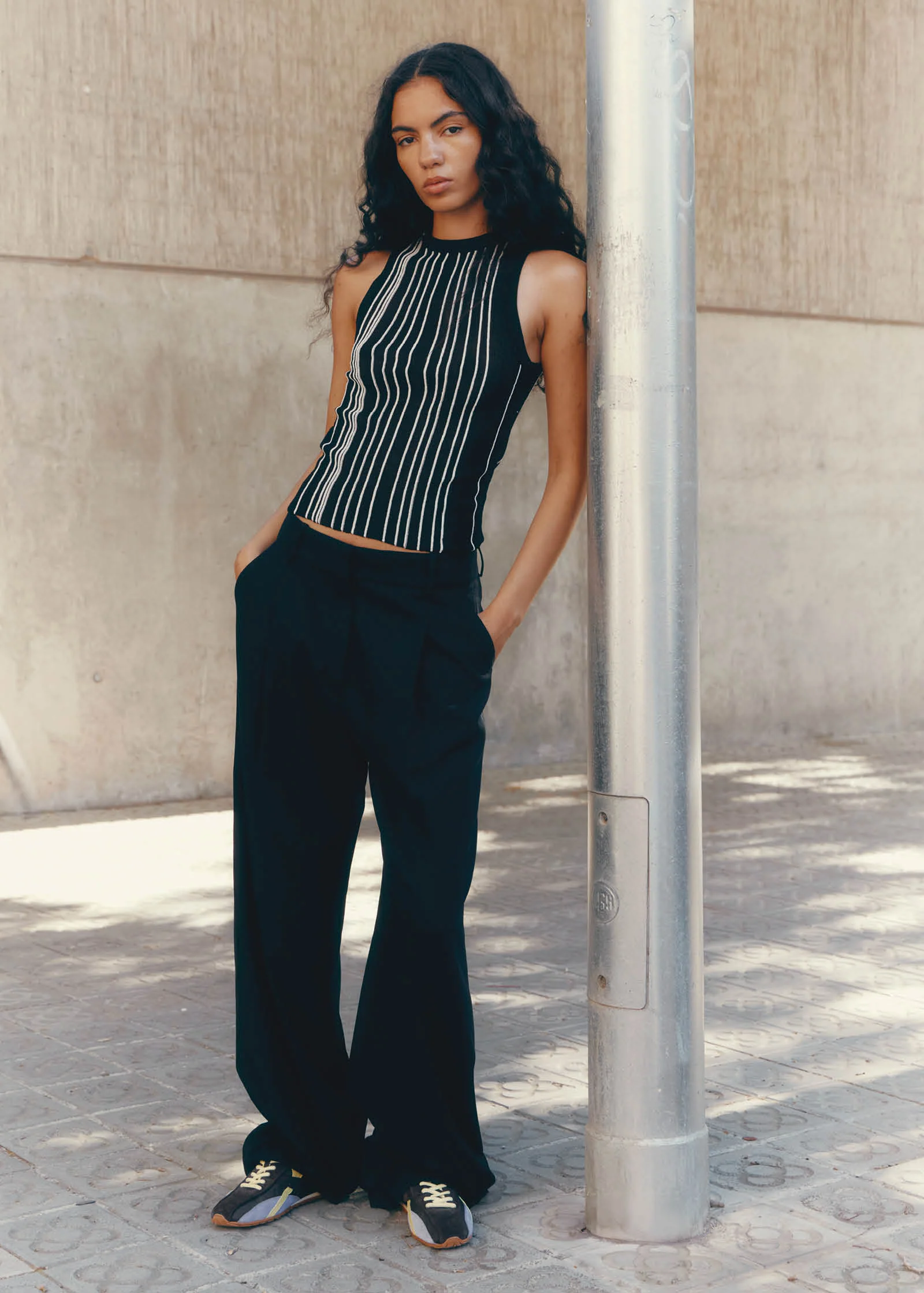 Tb.304 Nylon Brown Leather Sneakers