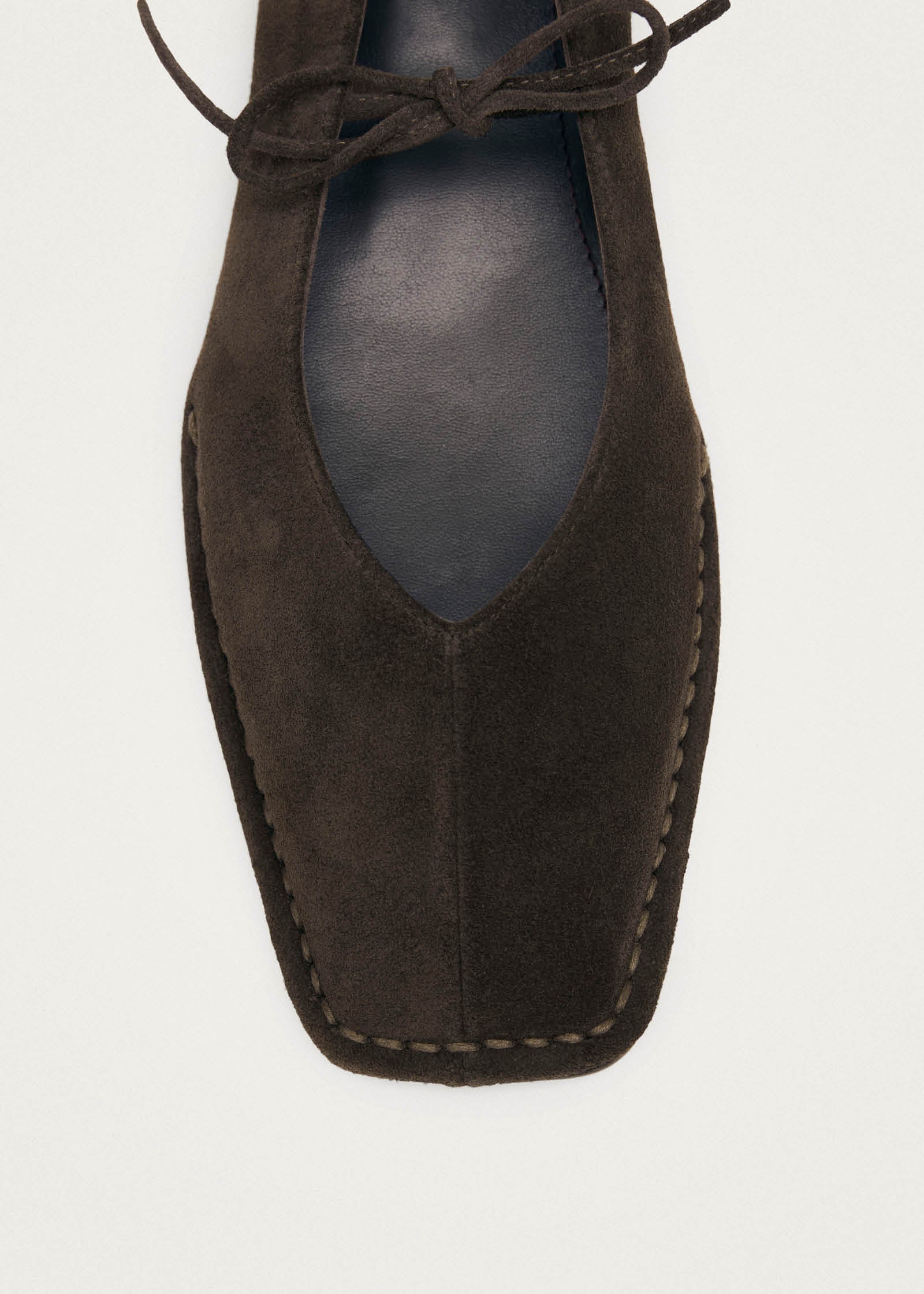 Sway Suede Coffee Brown Leather Ballet Flats