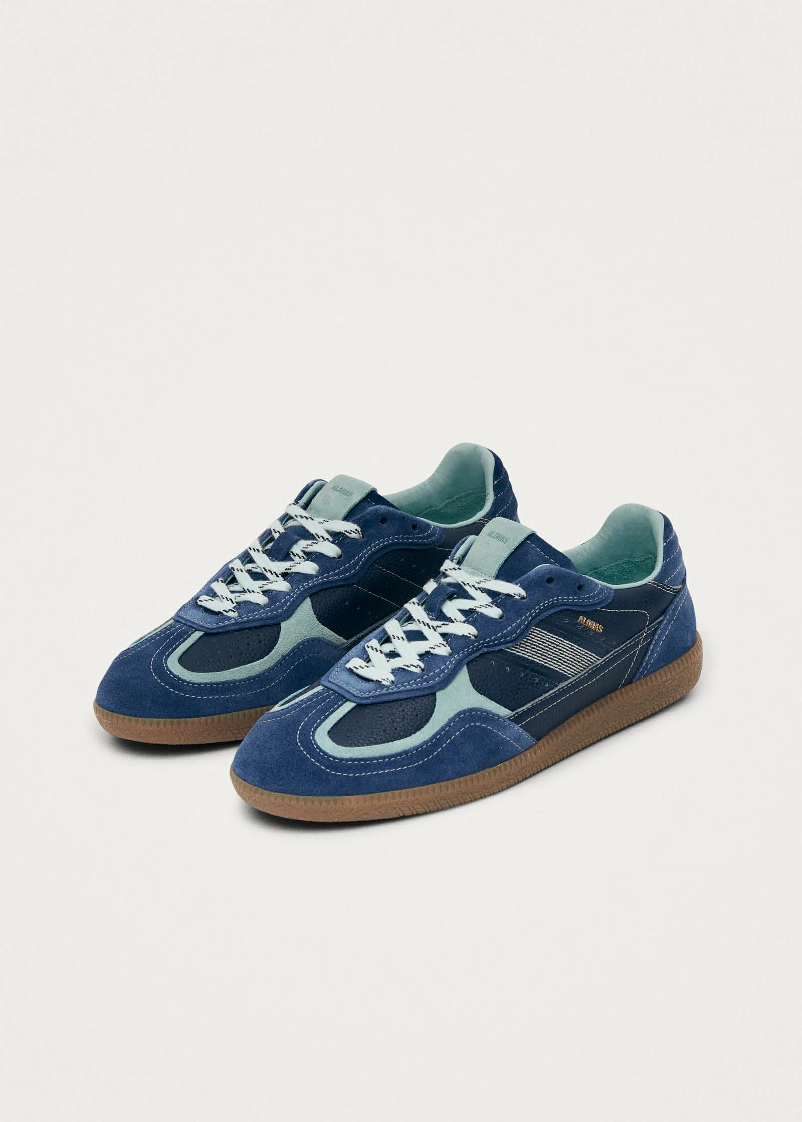 Tb.490 Rife Grain Cobalt Leather Sneakers