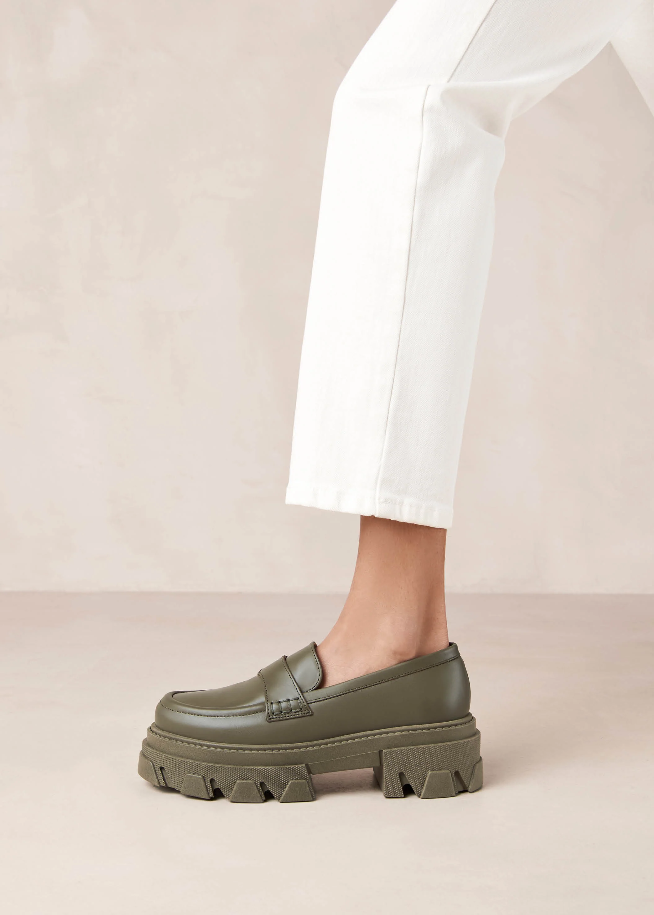 Trailblazer Green Leather Loafers