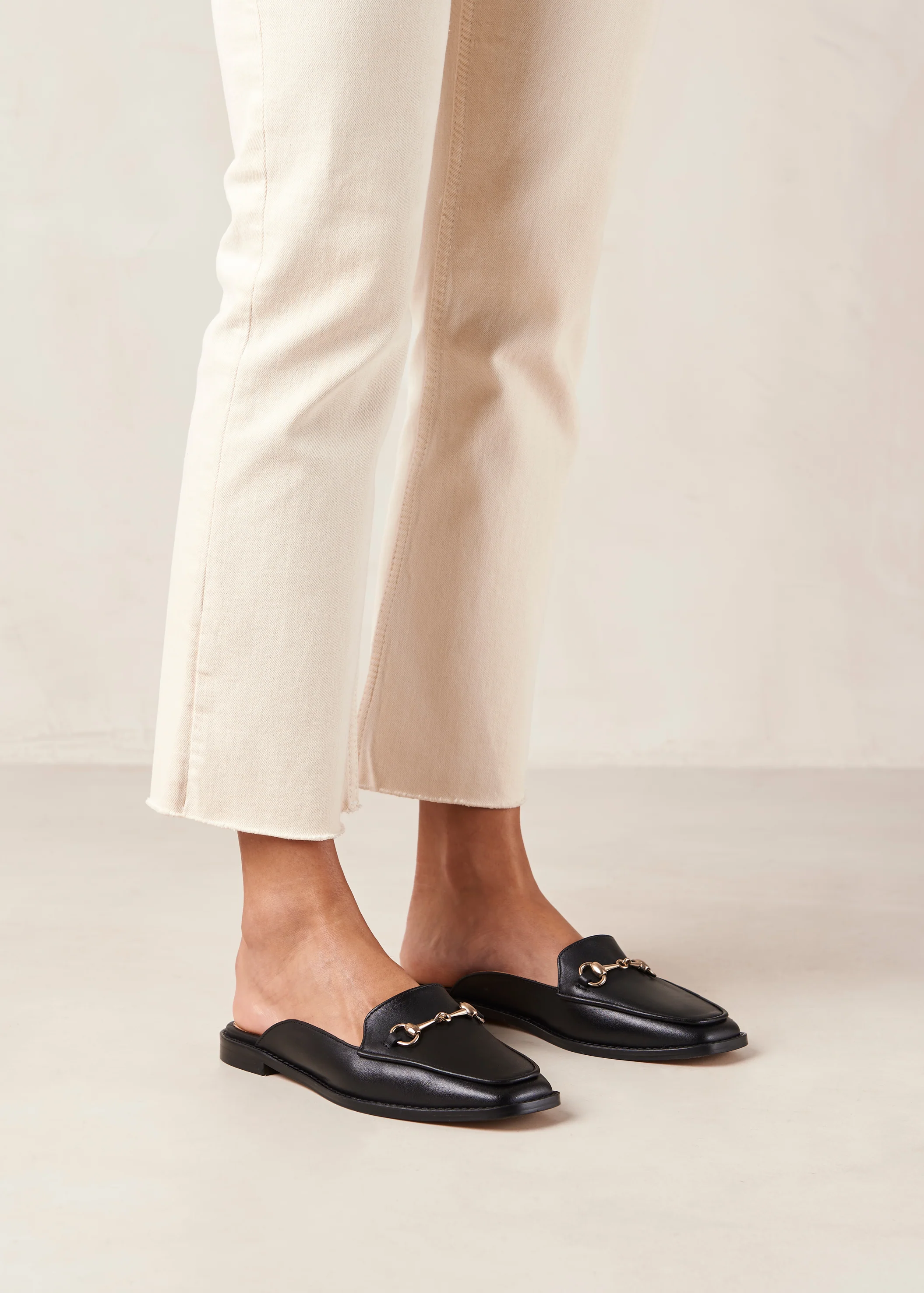 Kais Black Leather Mules