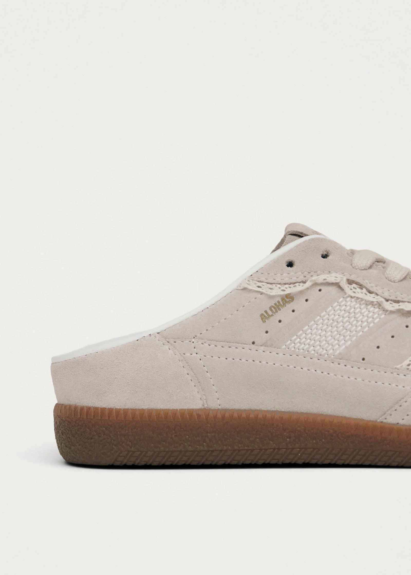 Tb.490 Mule Crochet Cream Leather Sneakers