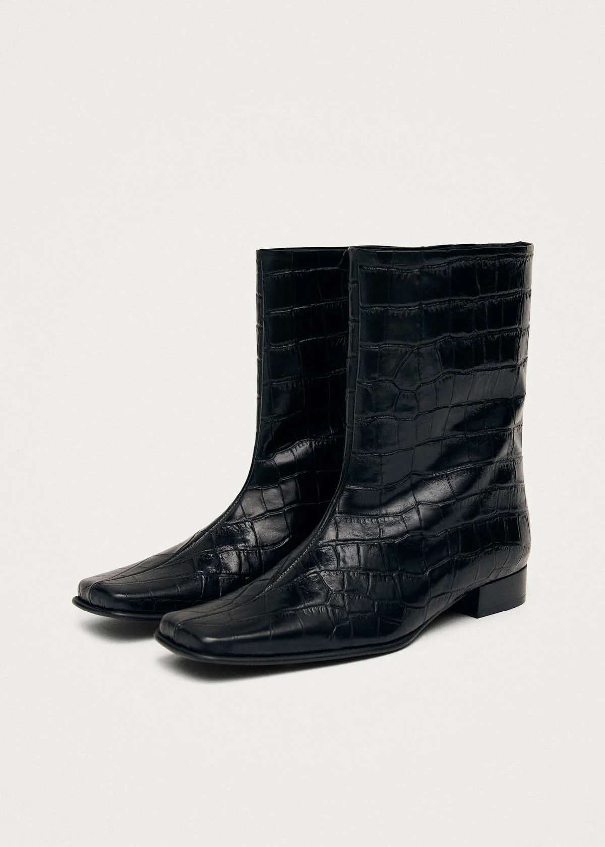 Quinn Alli Black Leather Ankle Boots