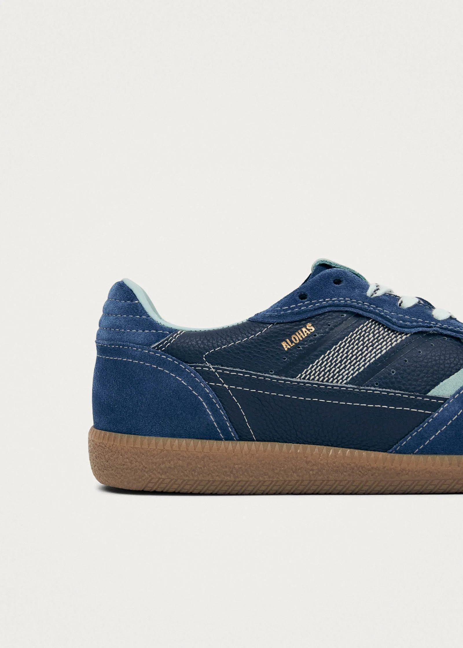 Tb.490 Rife Grain Cobalt Leather Sneakers