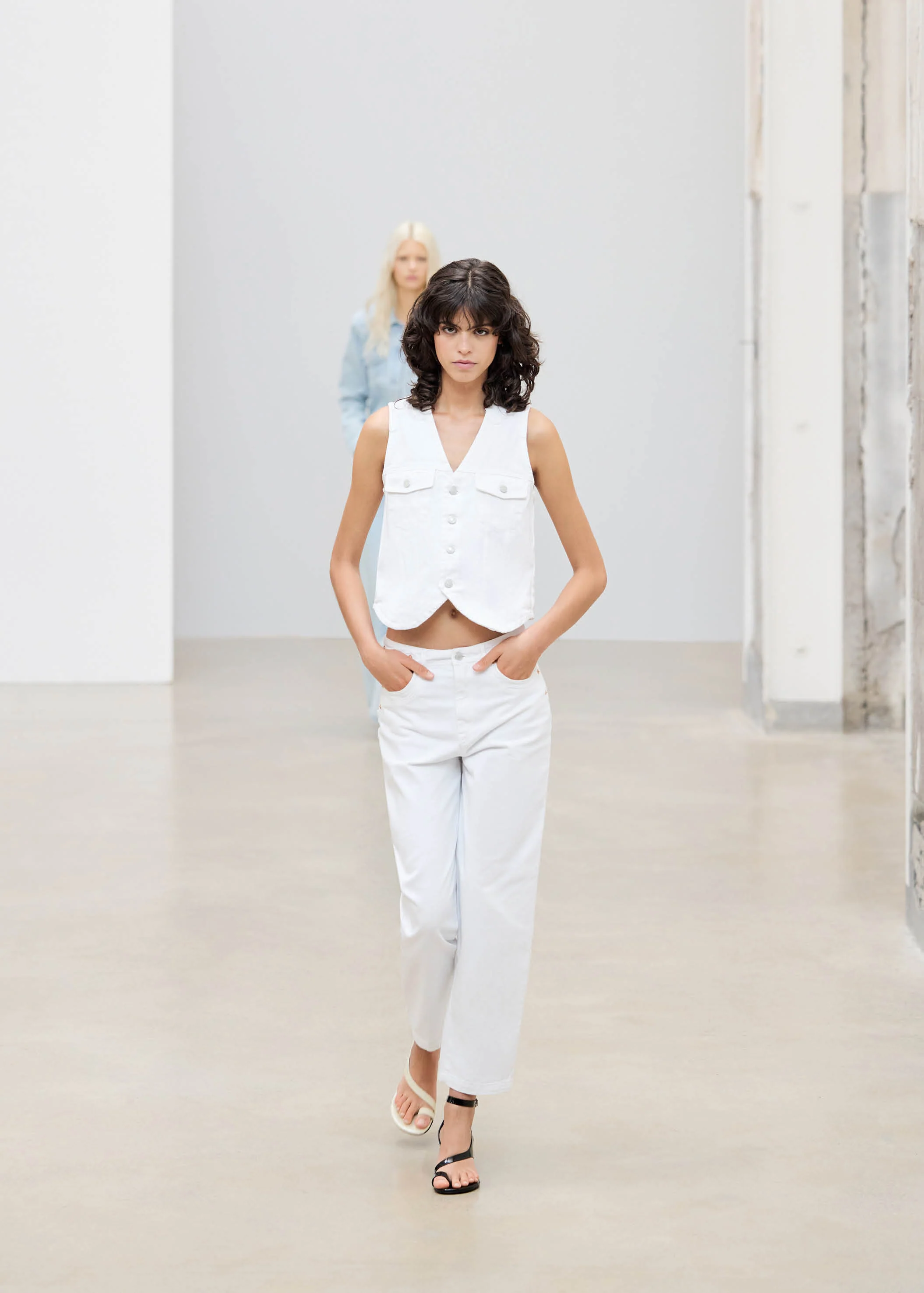 Lorenza White Denim Trousers