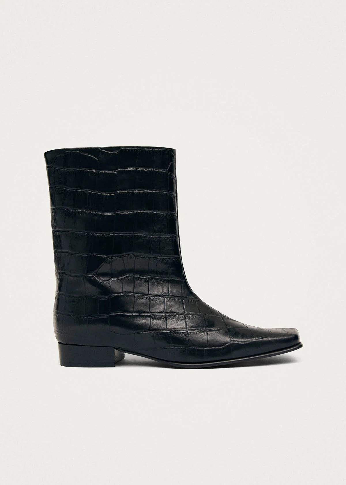 Quinn Alli Black Leather Ankle Boots