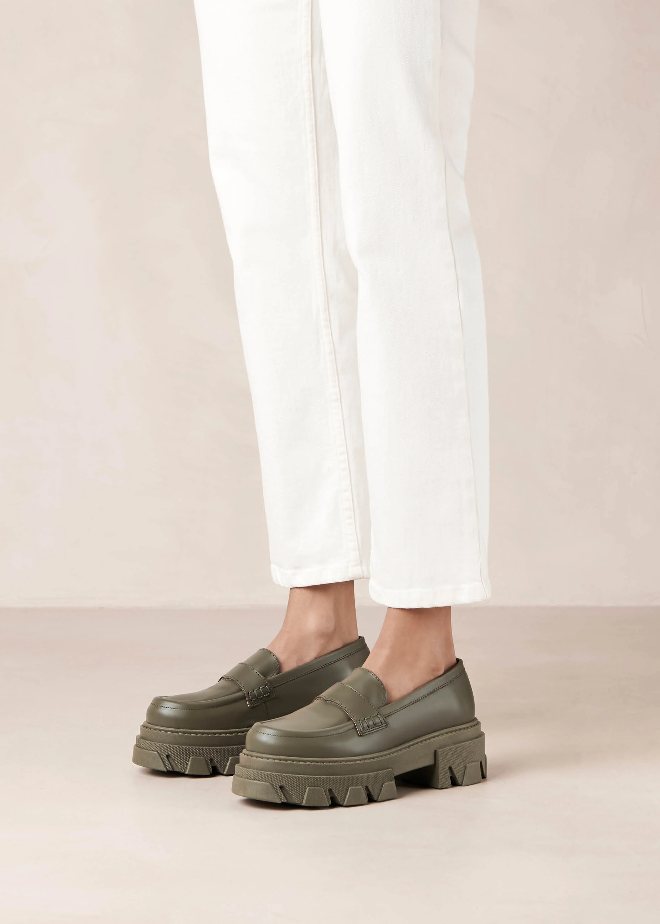 Trailblazer Green Leather Loafers