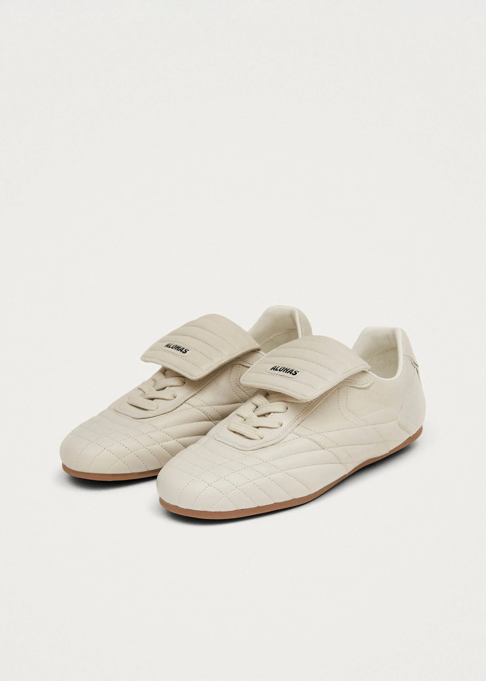 Tb.99 Cream Leather Sneakers