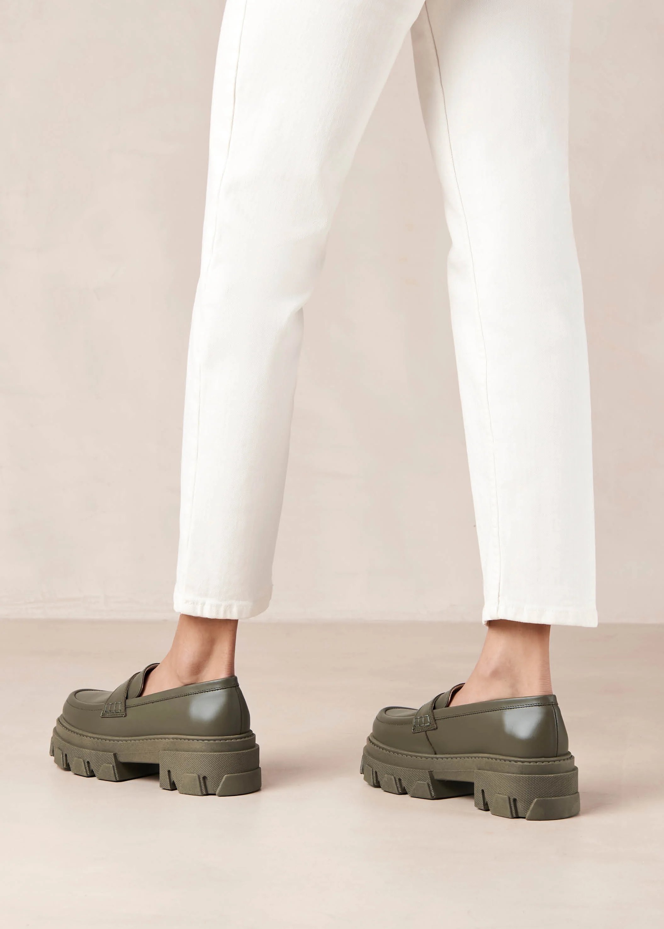 Trailblazer Green Leather Loafers