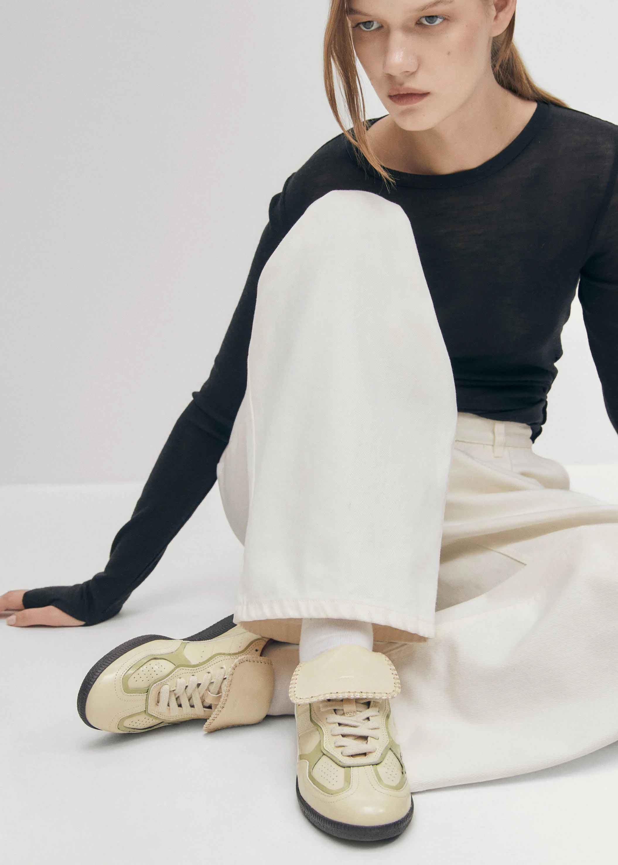 Tb.490 Club Cream Patent Leather Sneakers