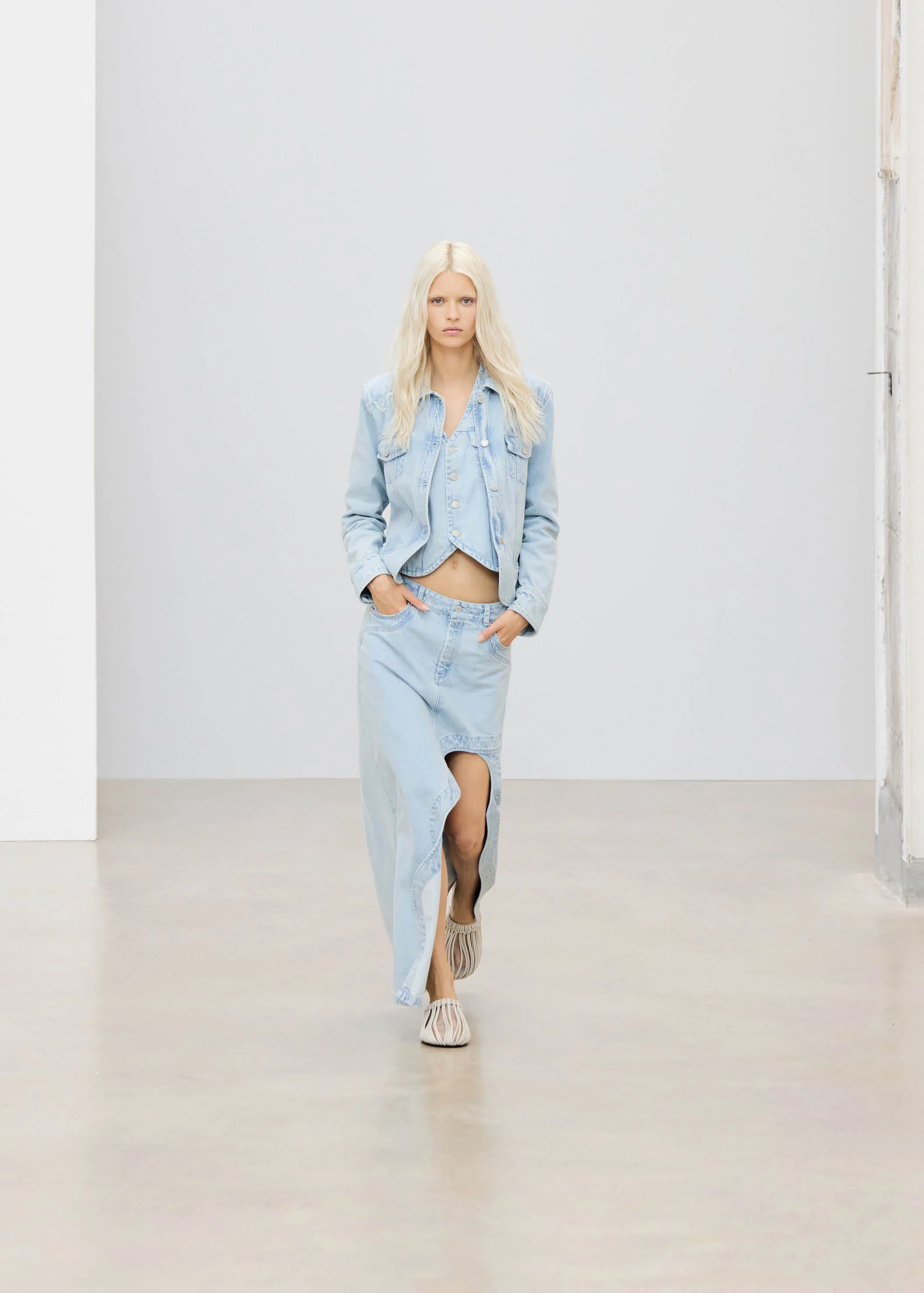 Carmina Light Blue Denim Skirt