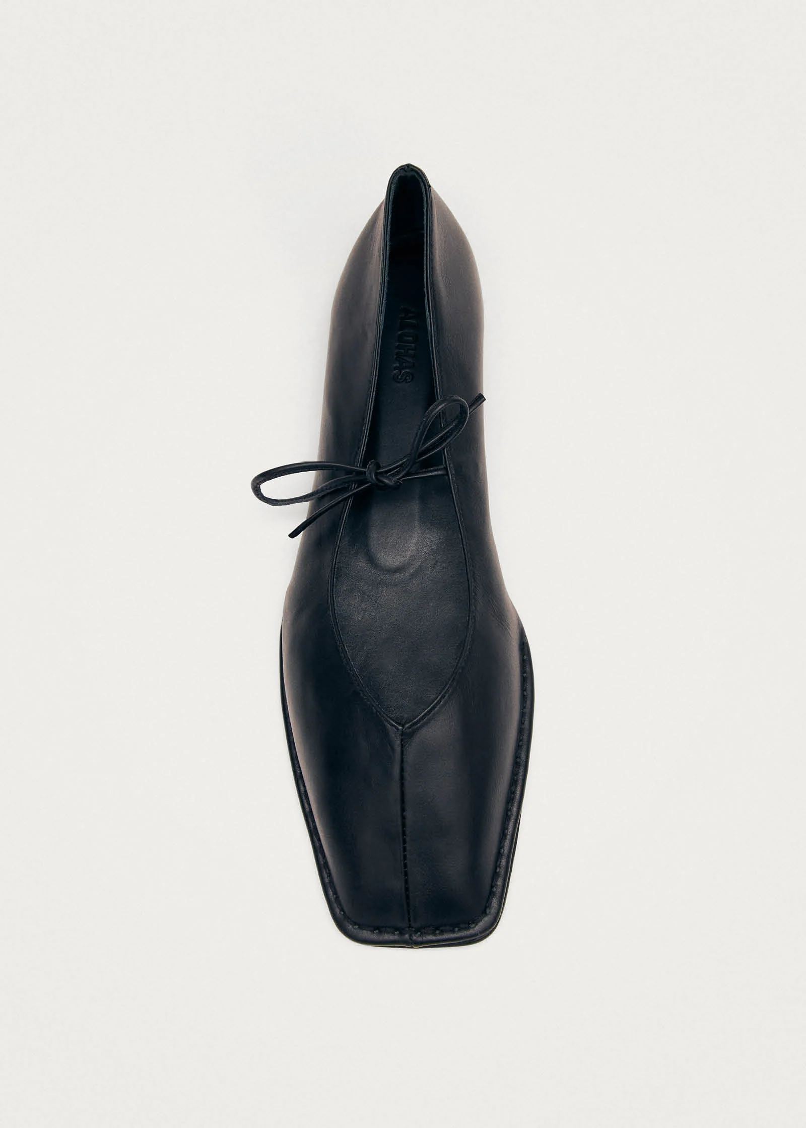 Sway Black Leather Ballet Flats